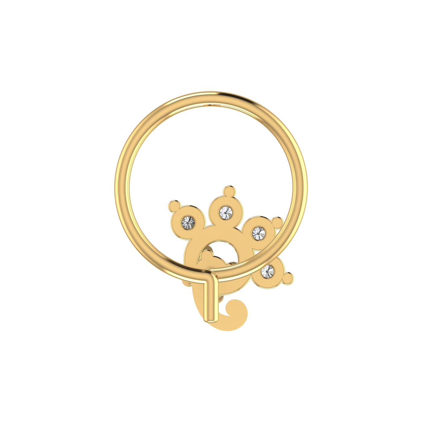 Celestial Swirl Design 0.10ct Lab Grown Diamond Nose Pin