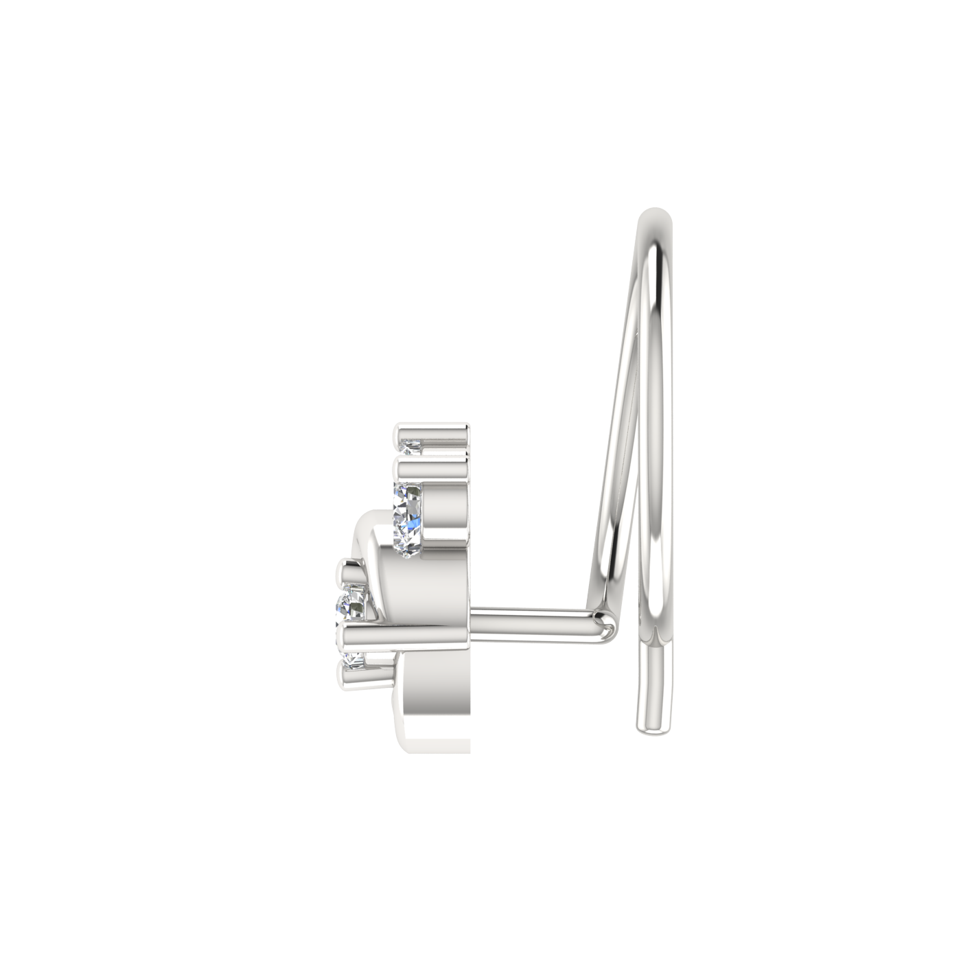Celestial Swirl Design 0.10ct Lab Grown Diamond Nose Pin