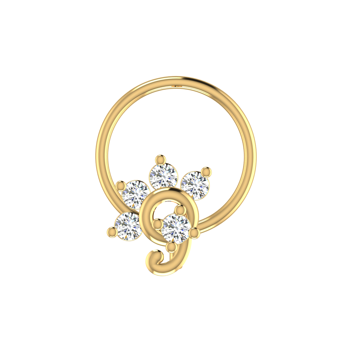 Celestial Swirl Design 0.10ct Lab Grown Diamond Nose Pin