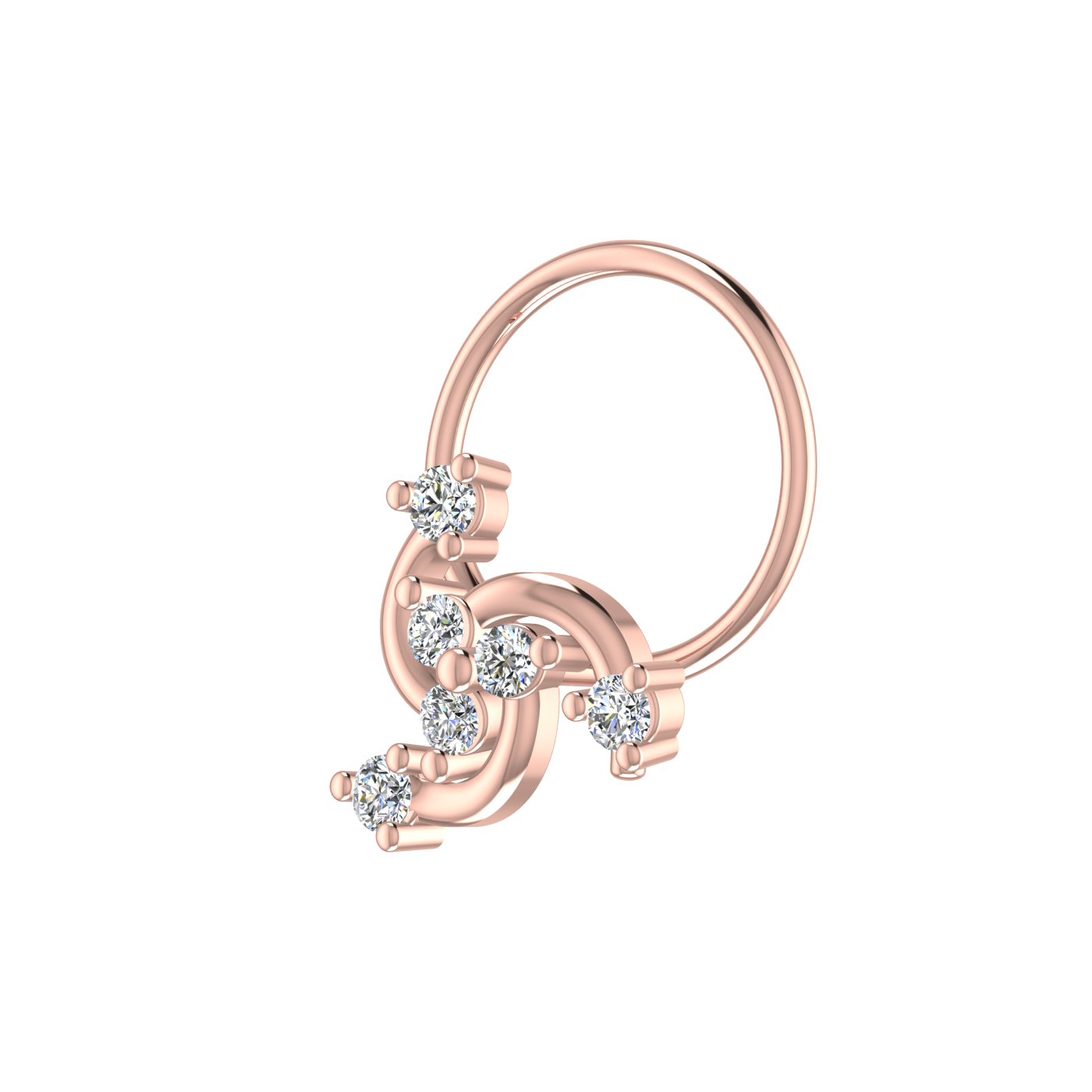 Dazzling Orbit Design 0.1ct Lab Grown Diamond Nose Pin