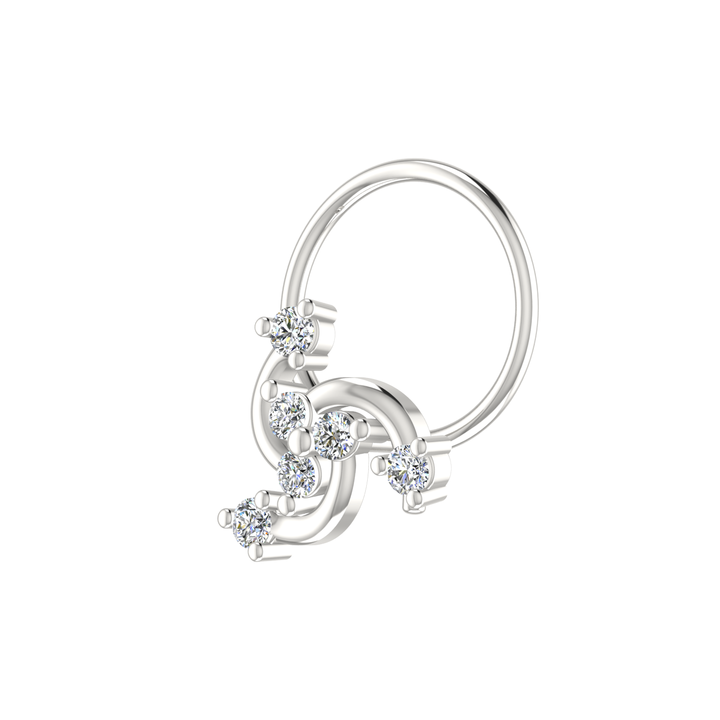 Dazzling Orbit Design 0.1ct Lab Grown Diamond Nose Pin