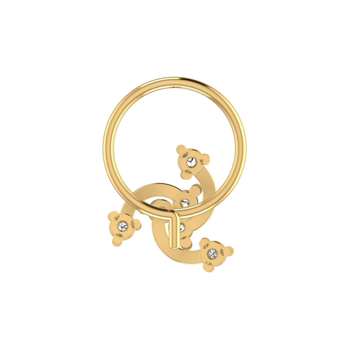 Dazzling Orbit Design 0.1ct Lab Grown Diamond Nose Pin
