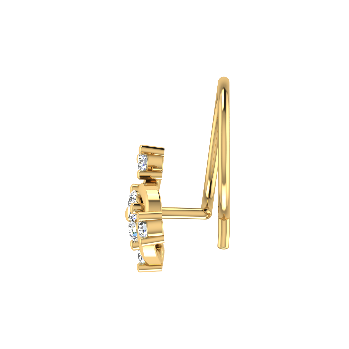 Dazzling Orbit Design 0.1ct Lab Grown Diamond Nose Pin