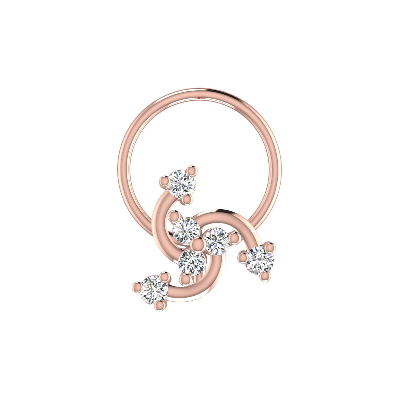 Dazzling Orbit Design 0.1ct Lab Grown Diamond Nose Pin