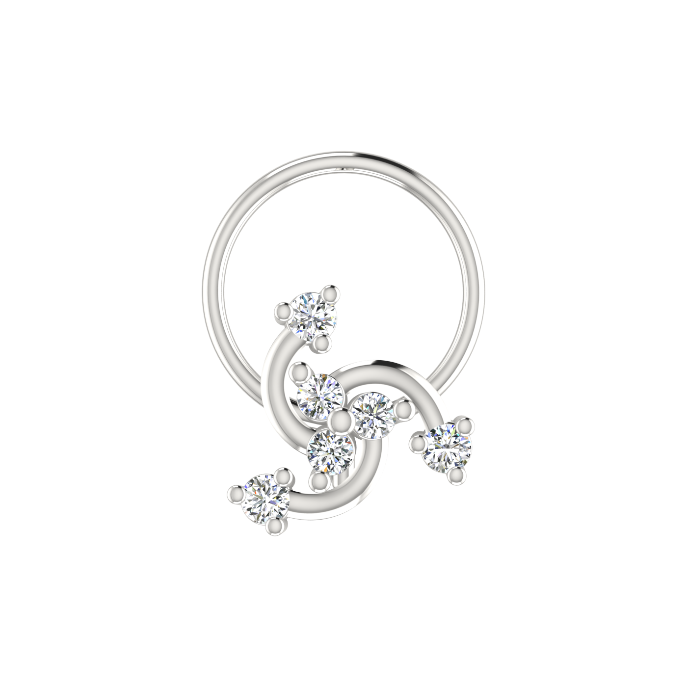 Dazzling Orbit Design 0.1ct Lab Grown Diamond Nose Pin