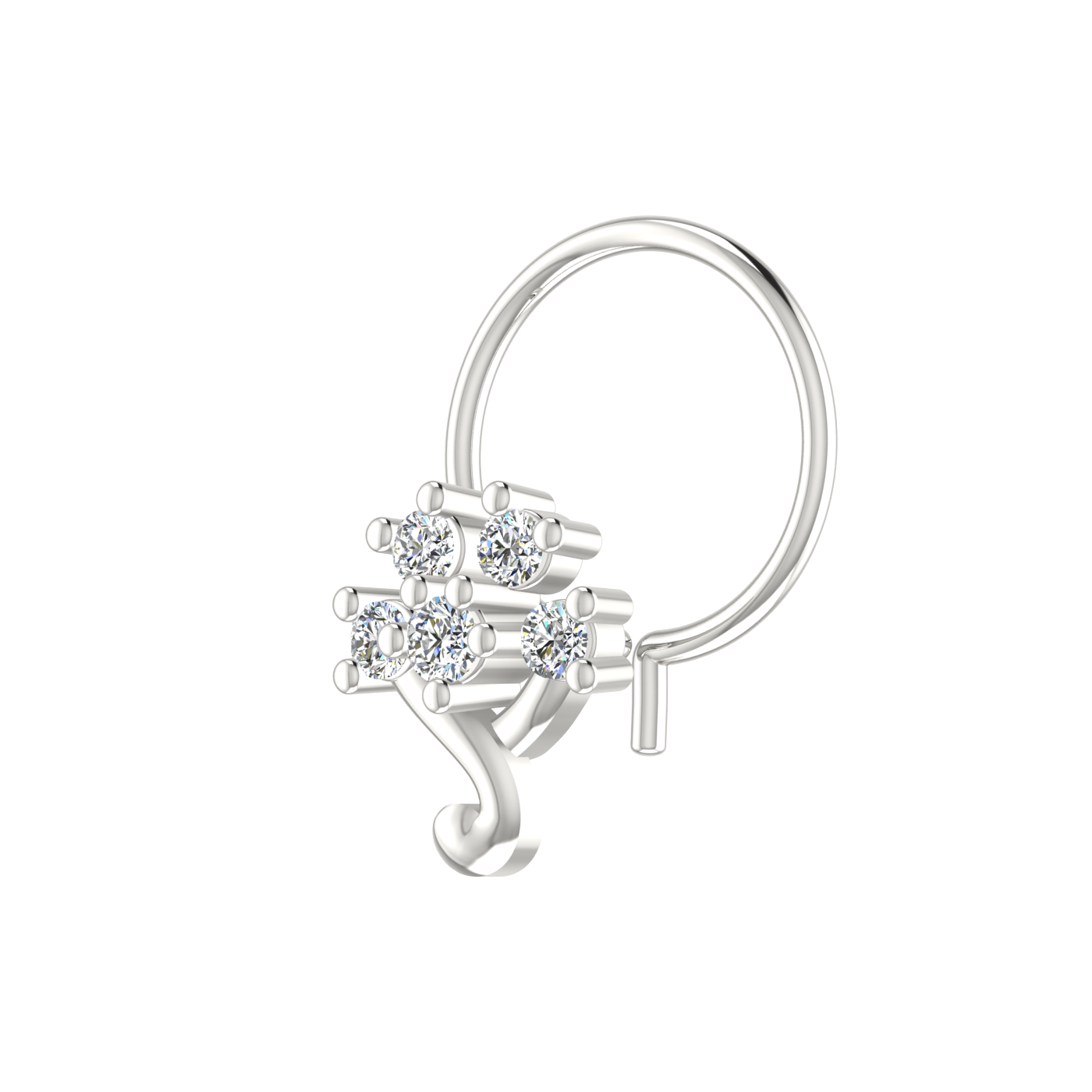 Delicate 0.097 Ct Diamond Nose Pin | HI Color | VS-SI Clarity | Timeless Beauty.