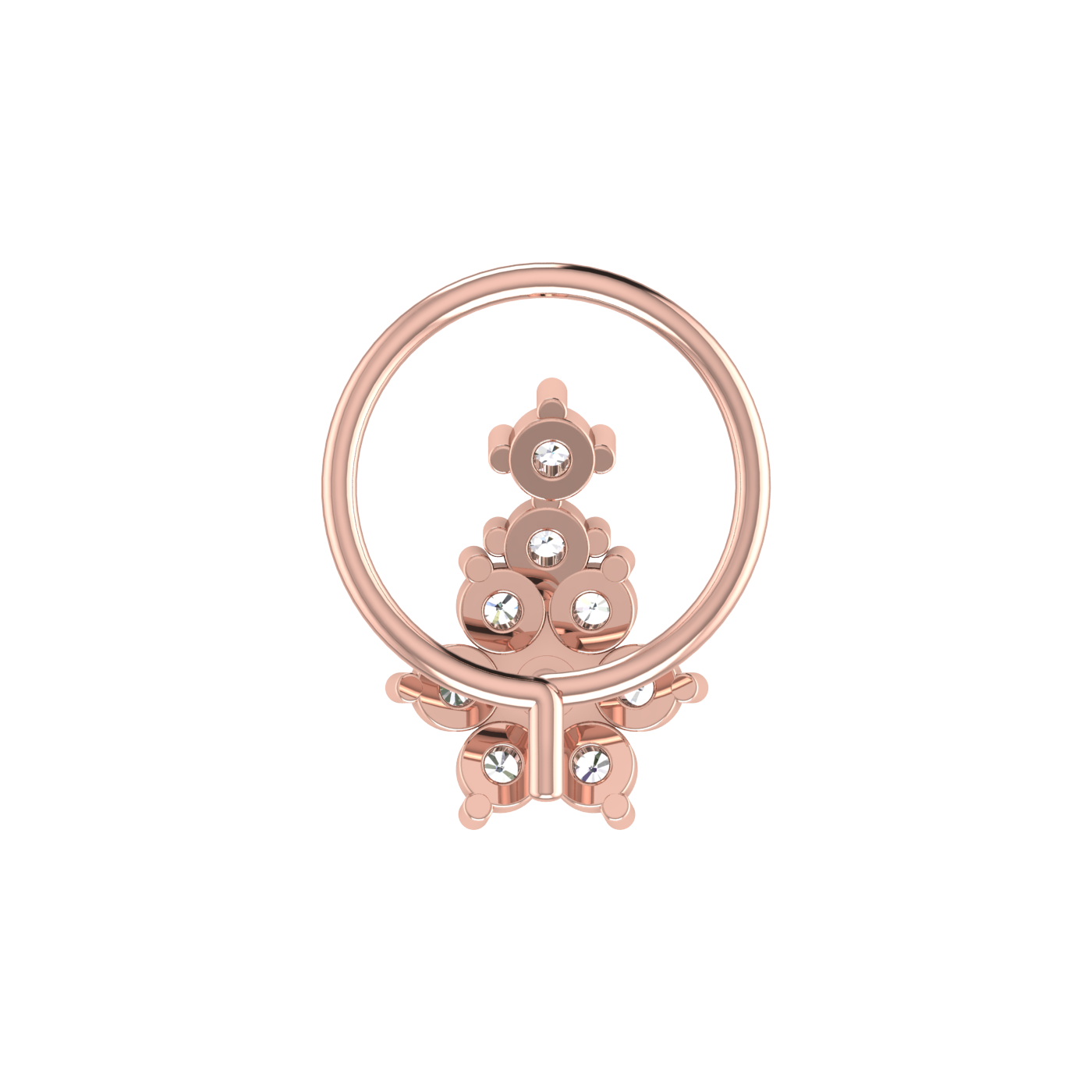 0.13 Ct Lab Grown Diamond Nose Pin Floral Design