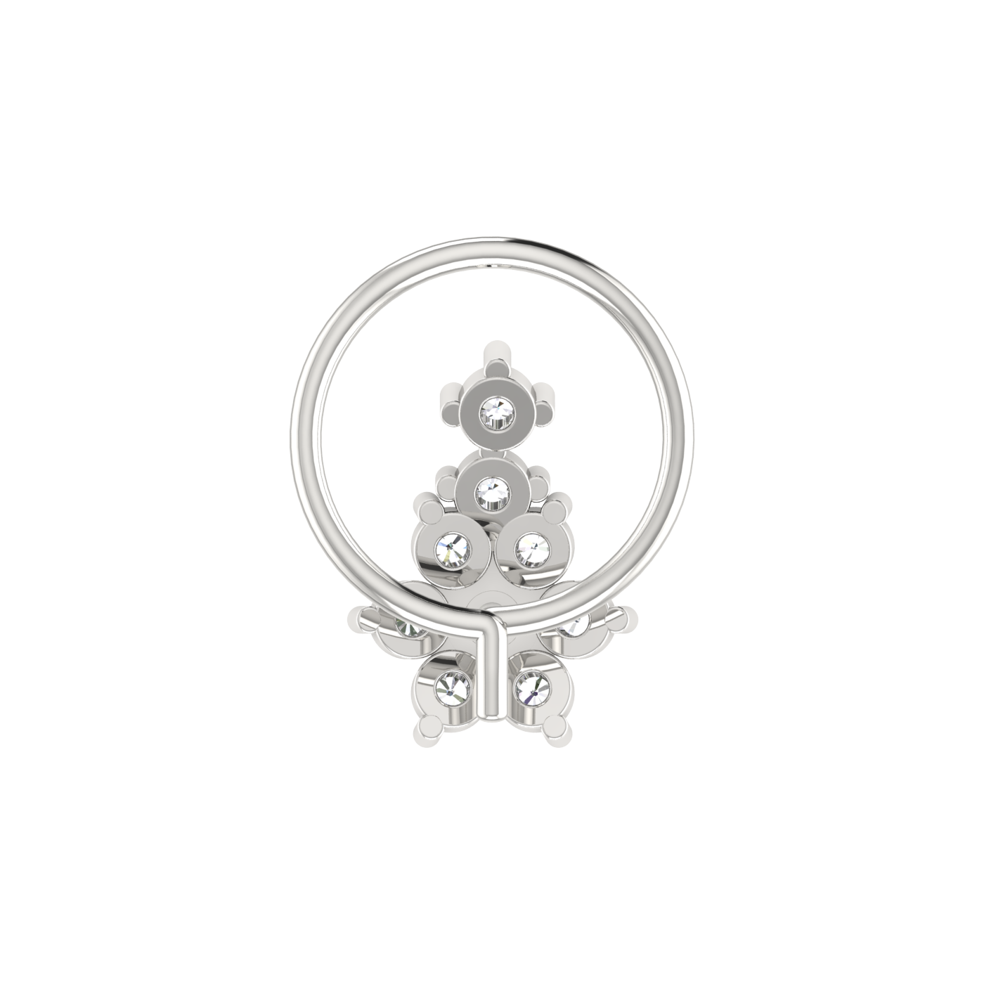 0.13 Ct Lab Grown Diamond Nose Pin Floral Design