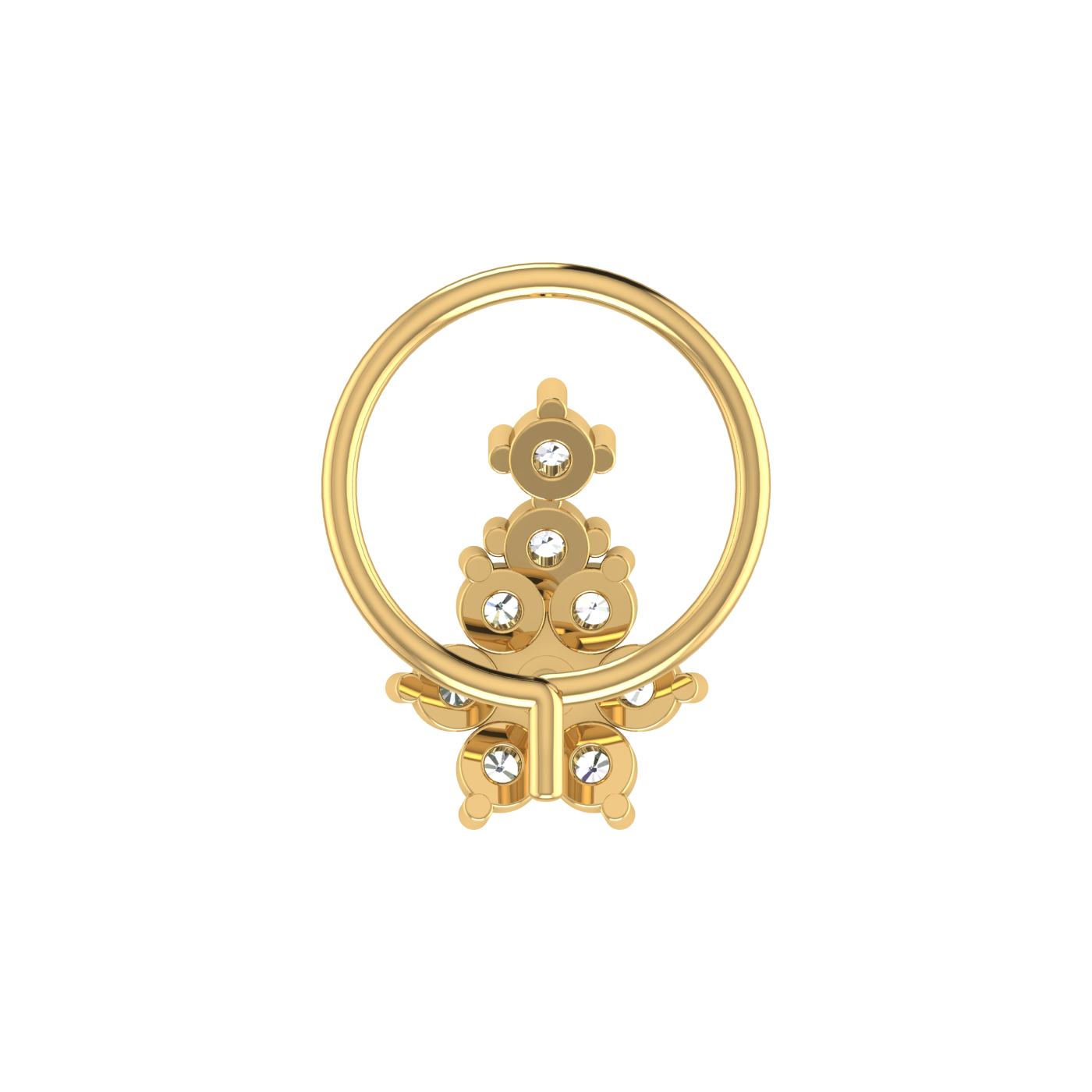 0.13 Ct Lab Grown Diamond Nose Pin Floral Design