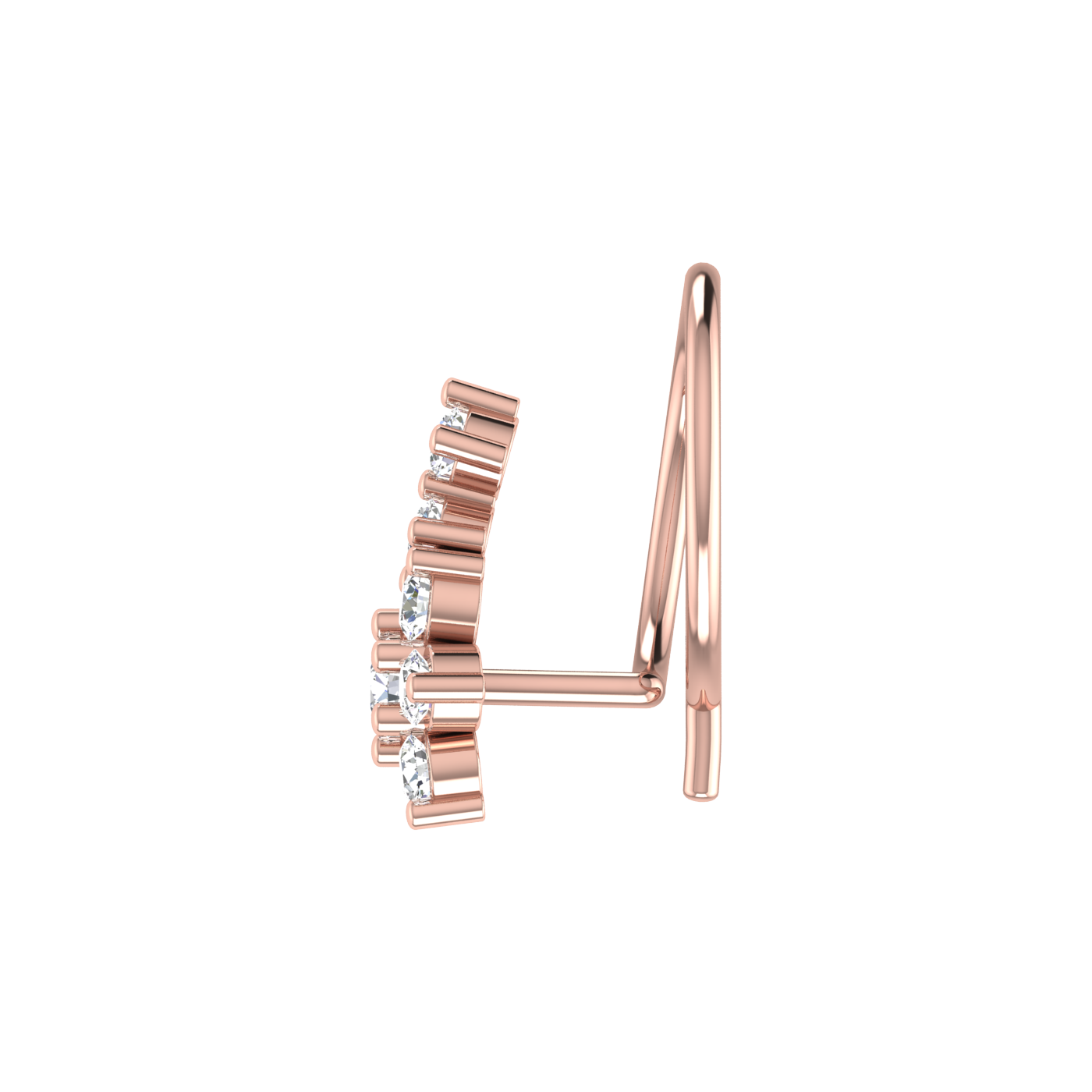 0.13 Ct Lab Grown Diamond Nose Pin Floral Design