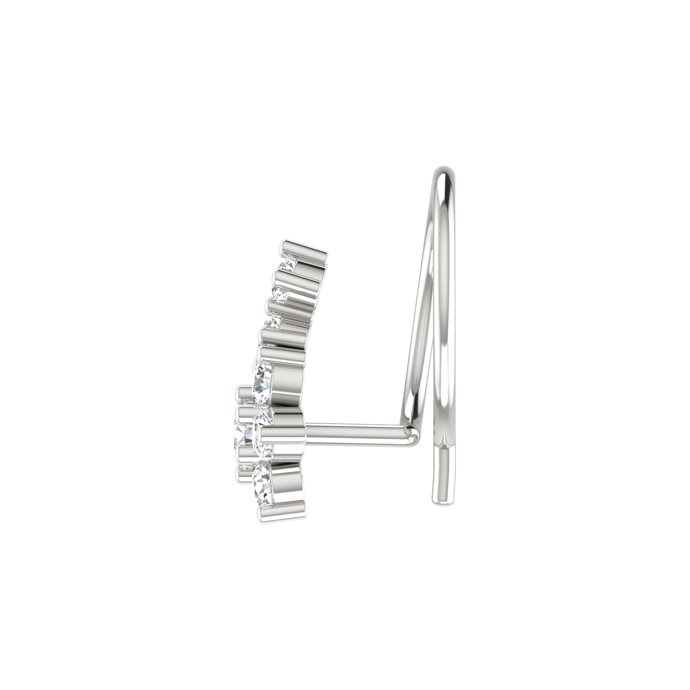 0.13 Ct Lab Grown Diamond Nose Pin Floral Design