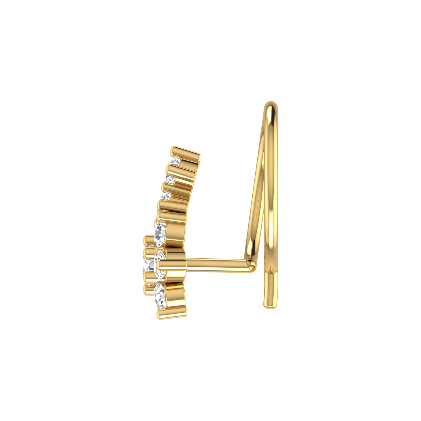 0.13 Ct Lab Grown Diamond Nose Pin Floral Design