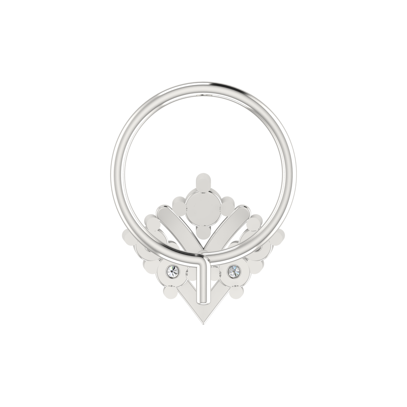 Crowned Elegance Design 0.09ct Lab Grown  Diamond Nose Pin