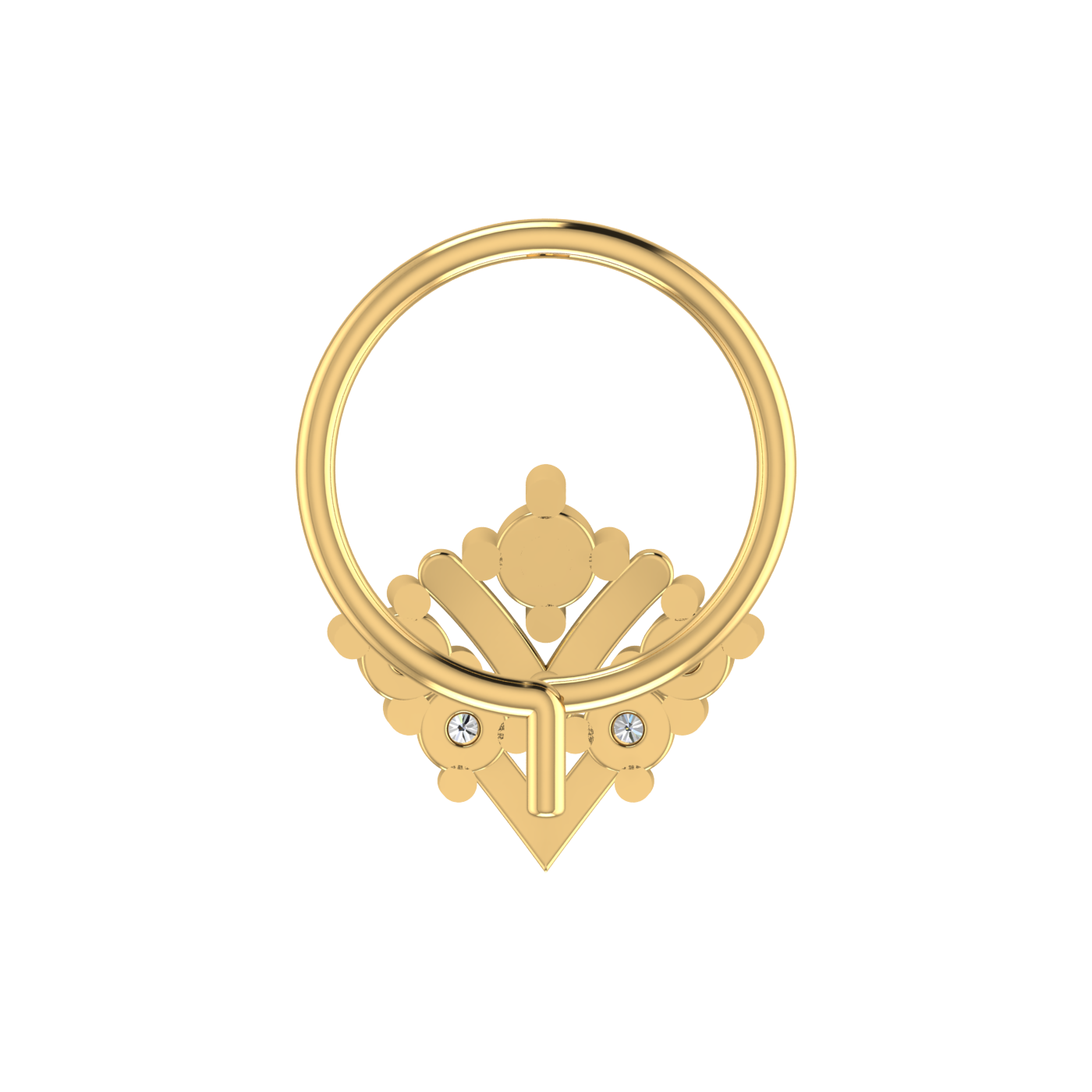 Crowned Elegance Design 0.09ct Lab Grown  Diamond Nose Pin
