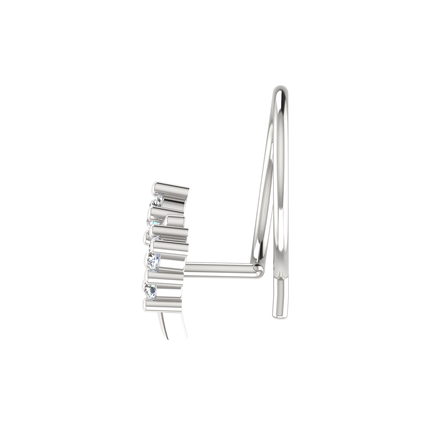 Crowned Elegance Design 0.09ct Lab Grown  Diamond Nose Pin