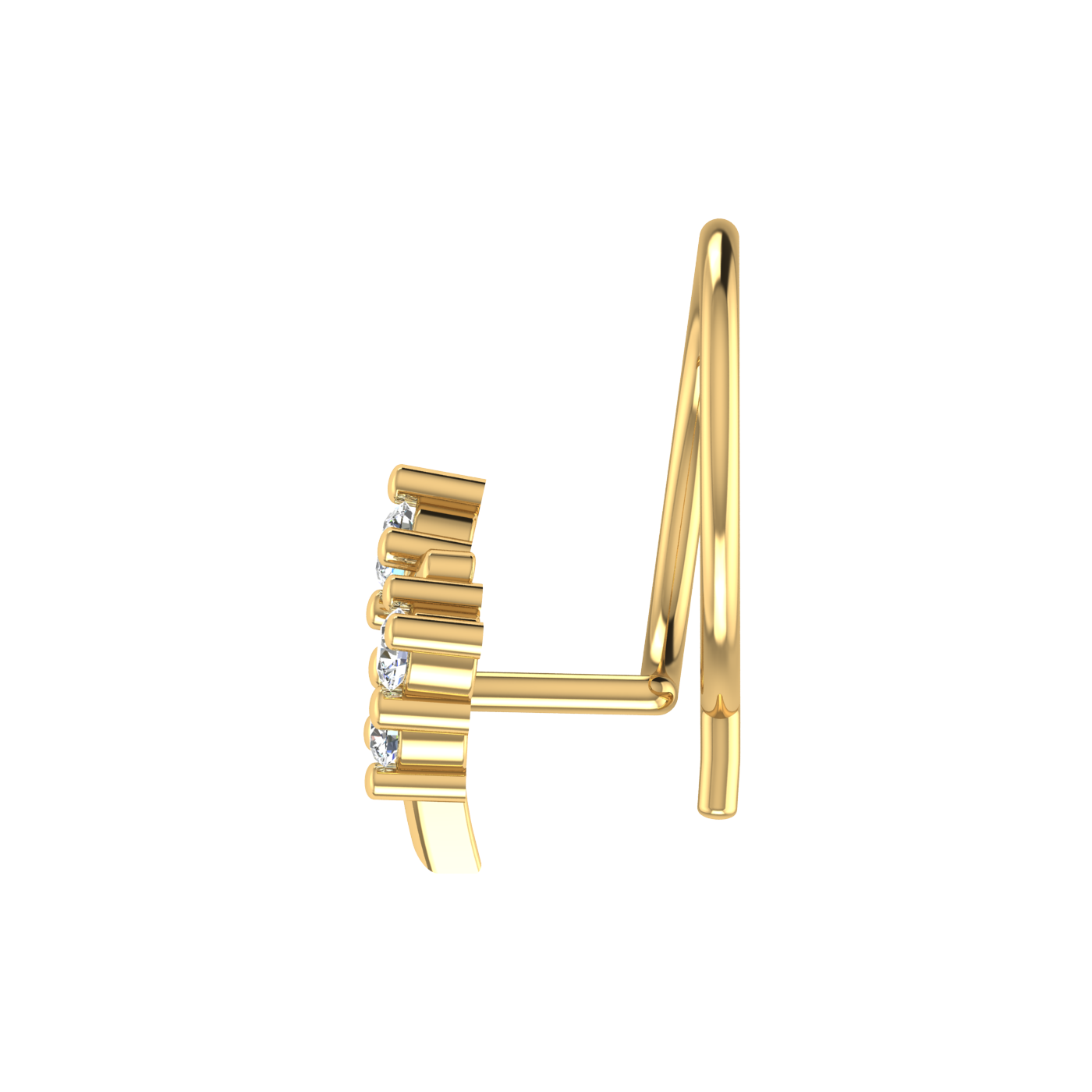 Crowned Elegance Design 0.09ct Lab Grown  Diamond Nose Pin