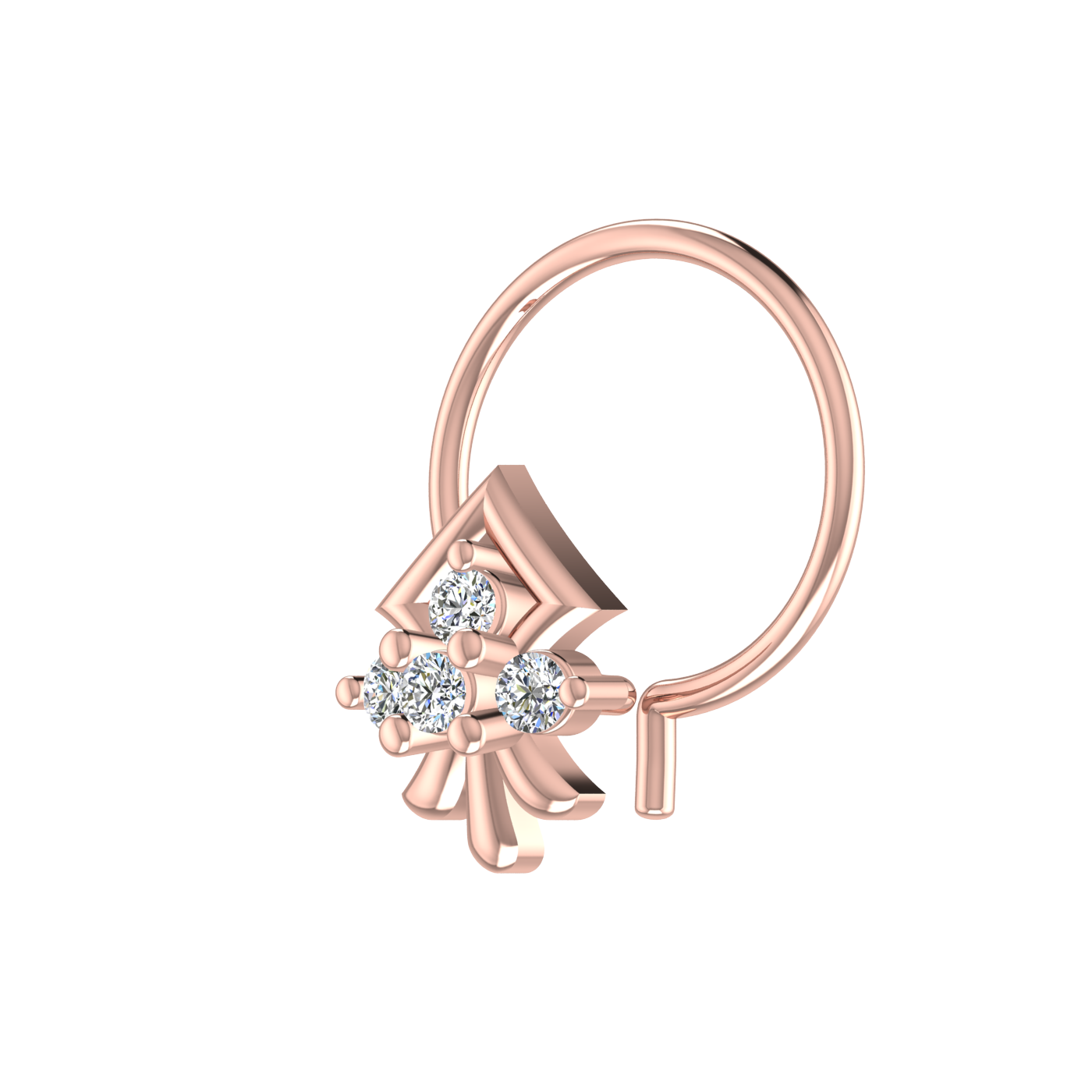 Majestic Prism Design 0.06ct Lab Grown Diamond Nose Pin