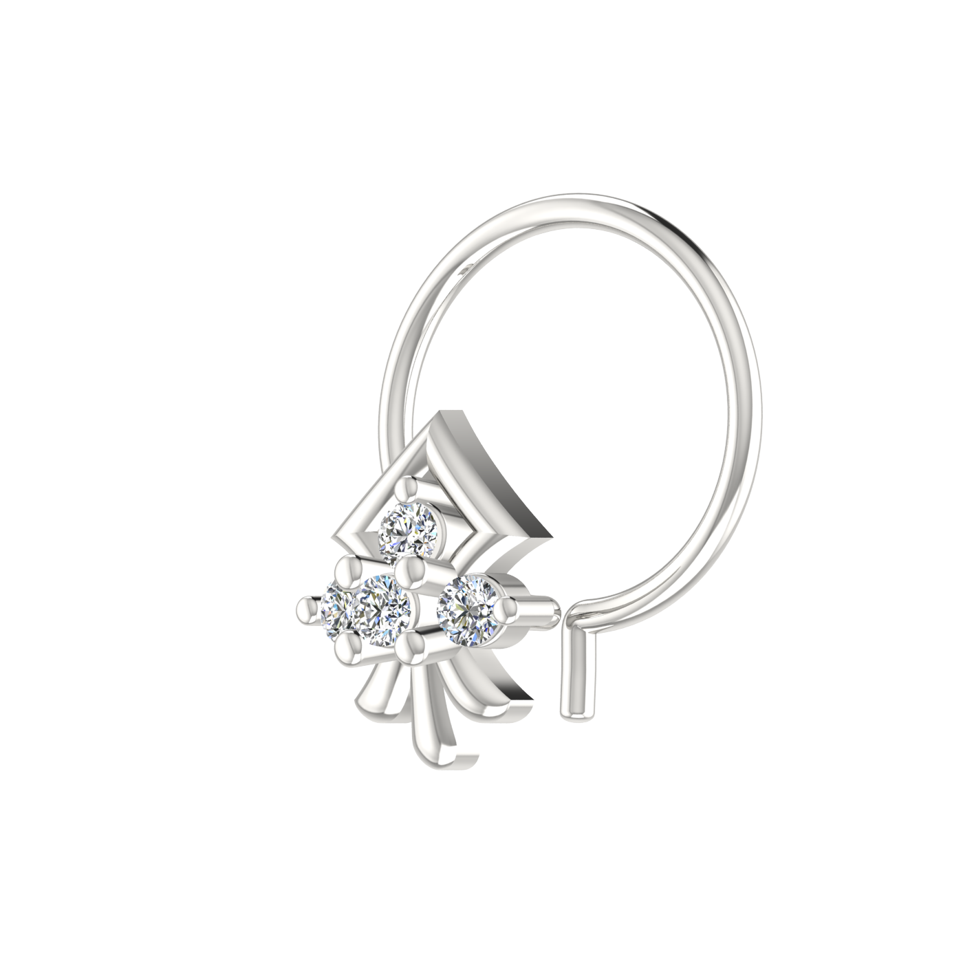 Majestic Prism Design 0.06ct Lab Grown Diamond Nose Pin