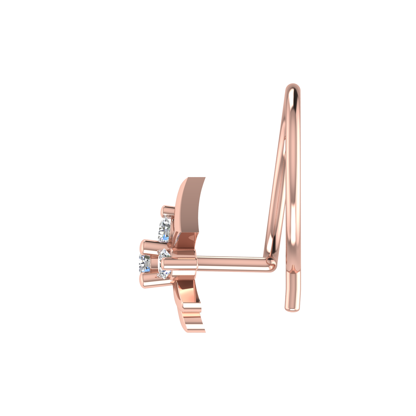 Majestic Prism Design 0.06ct Lab Grown Diamond Nose Pin