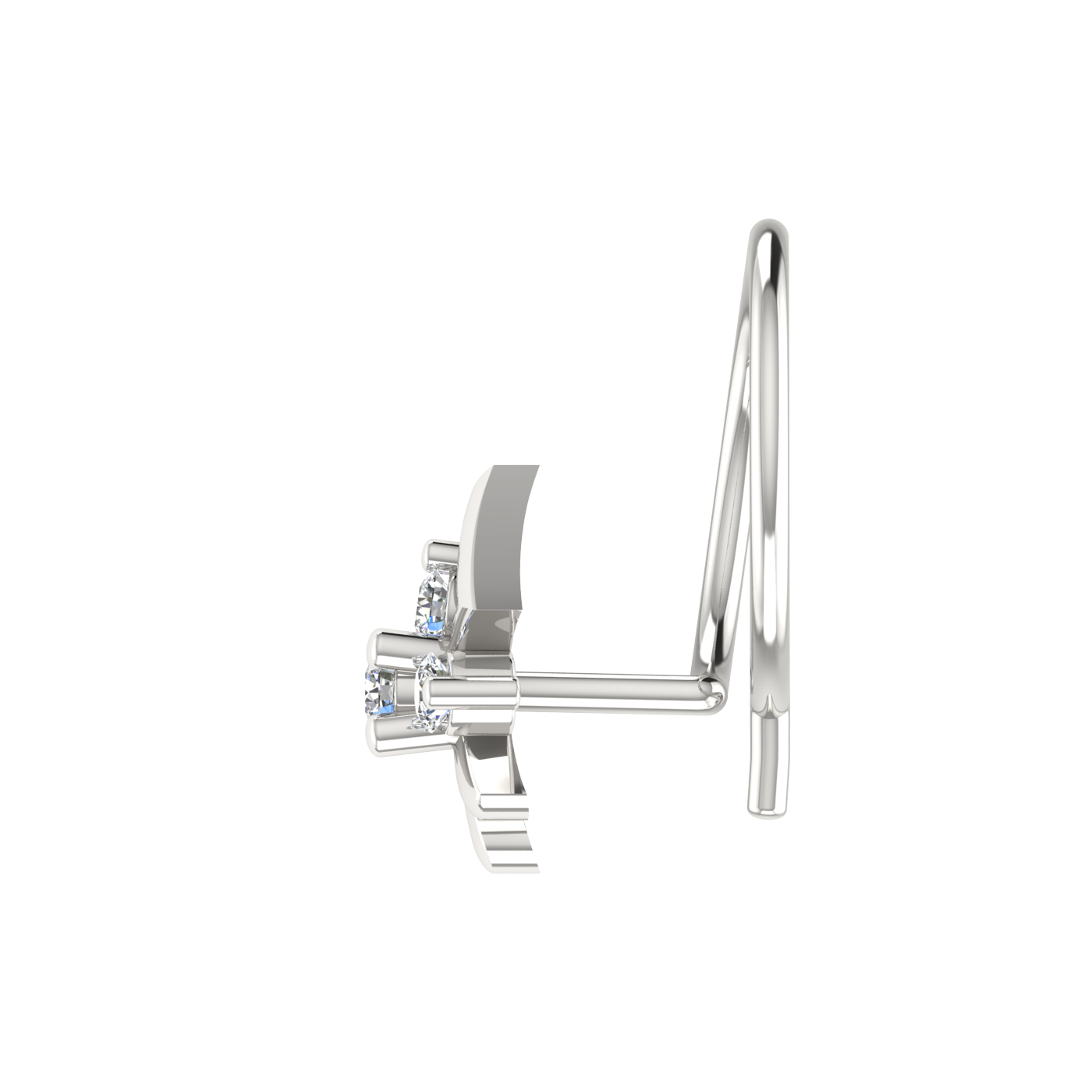 Majestic Prism Design 0.06ct Lab Grown Diamond Nose Pin