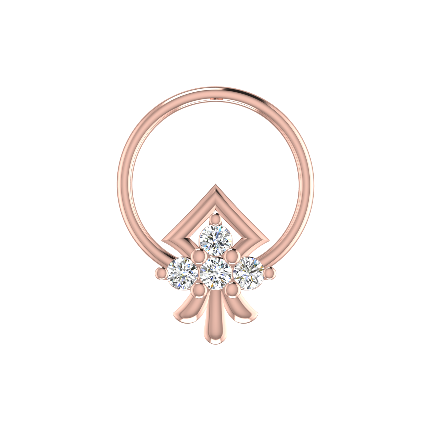 Majestic Prism Design 0.06ct Lab Grown Diamond Nose Pin