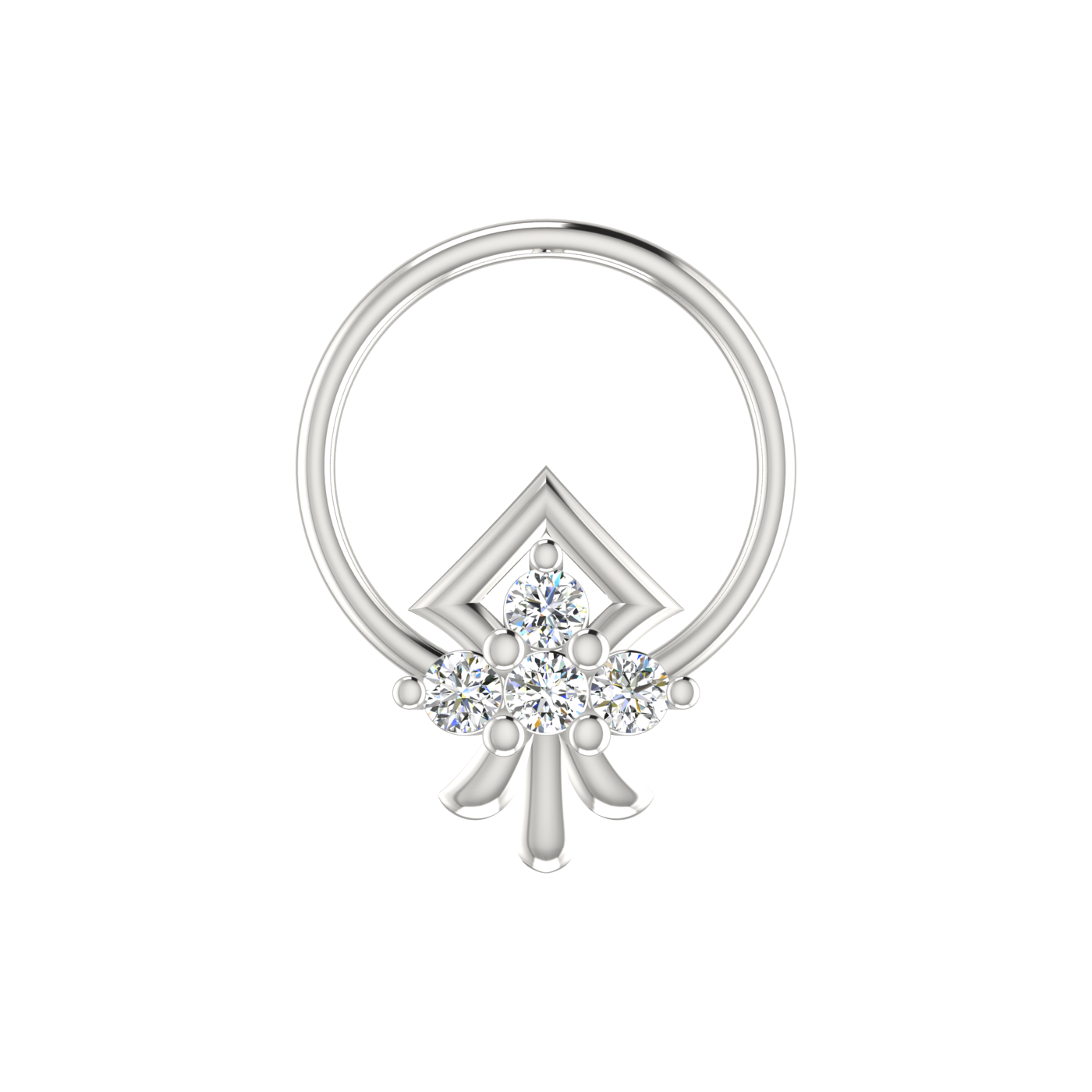 Majestic Prism Design 0.06ct Lab Grown Diamond Nose Pin