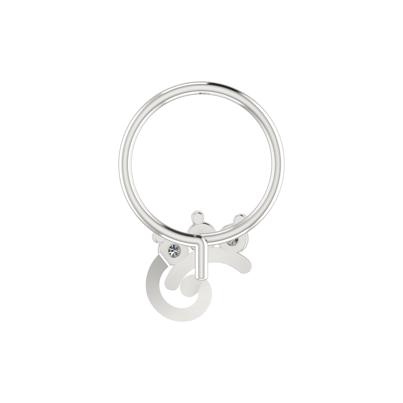 Swirl Bloom Design 0.054ct Lab Grown Diamond Nose Pin