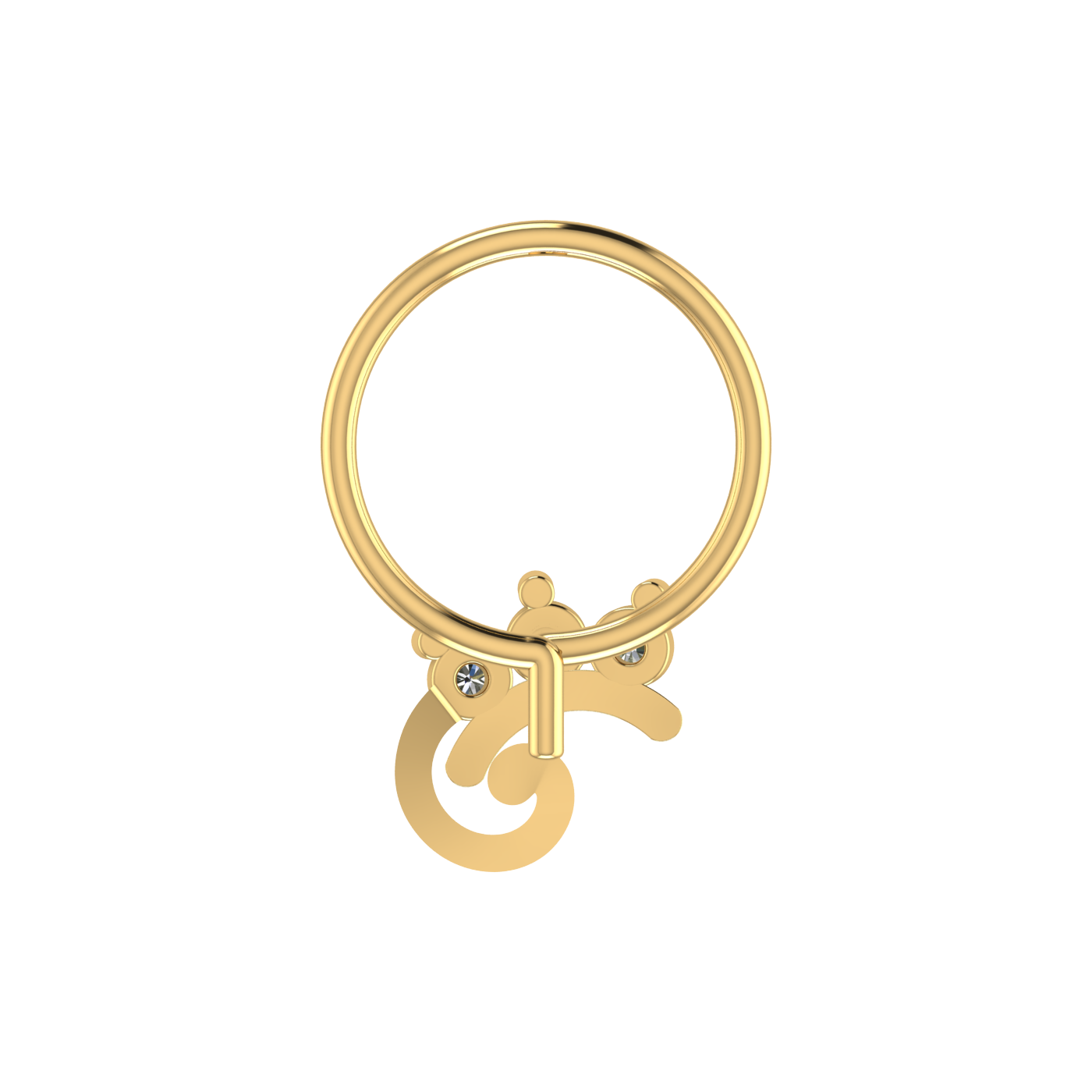 Swirl Bloom Design 0.054ct Lab Grown Diamond Nose Pin