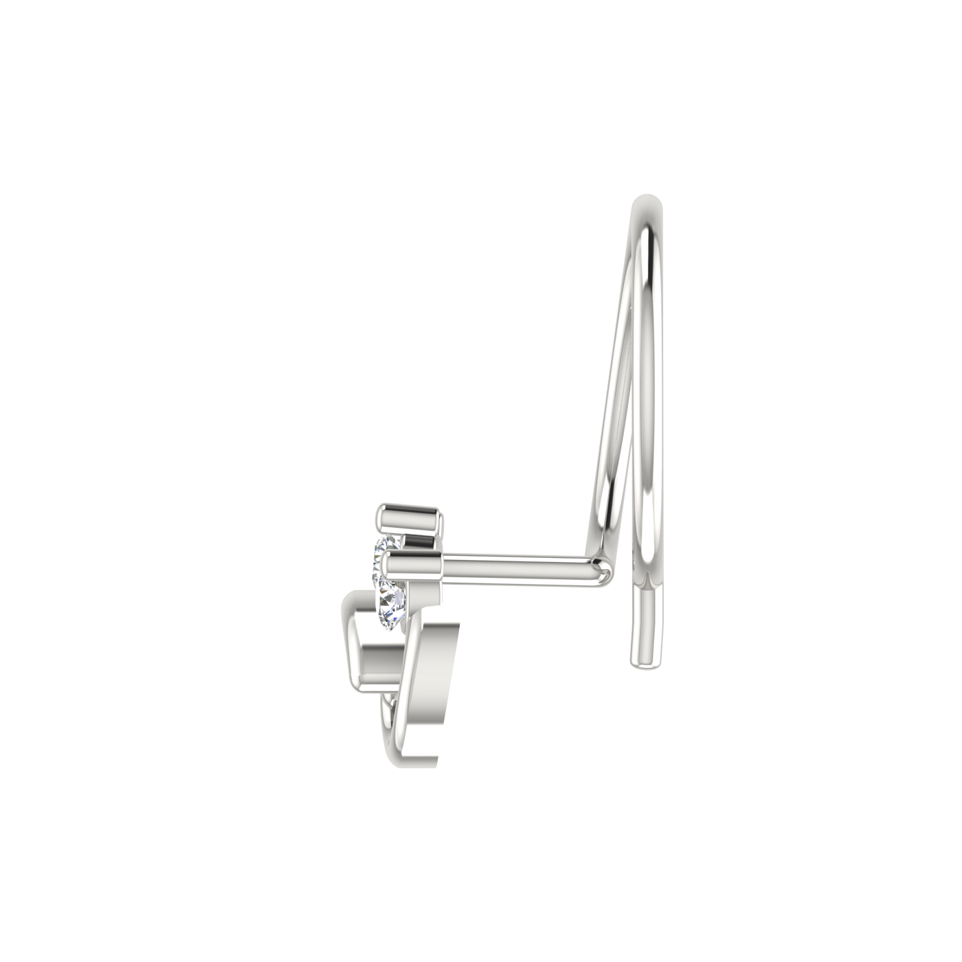 Swirl Bloom Design 0.054ct Lab Grown Diamond Nose Pin