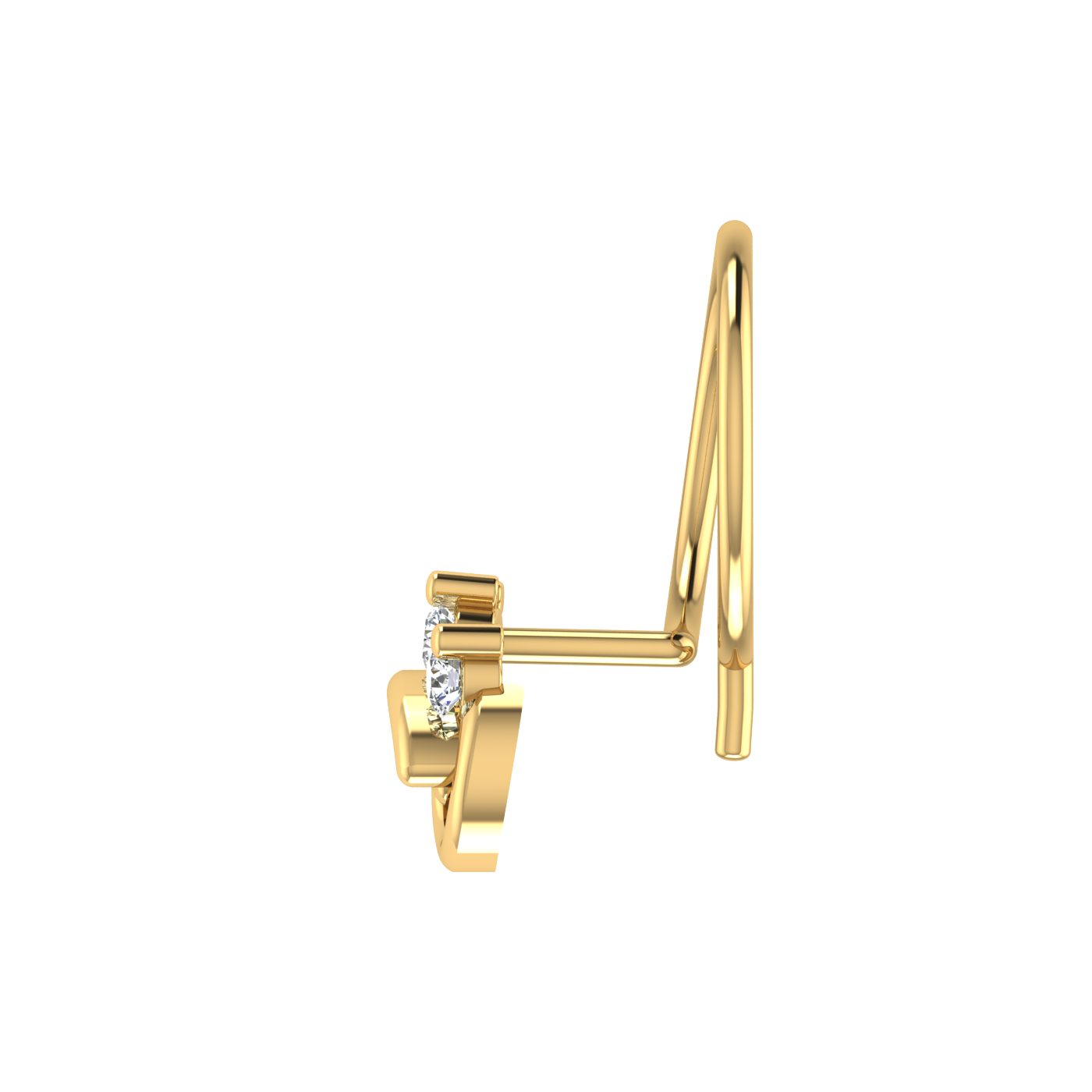 Swirl Bloom Design 0.054ct Lab Grown Diamond Nose Pin