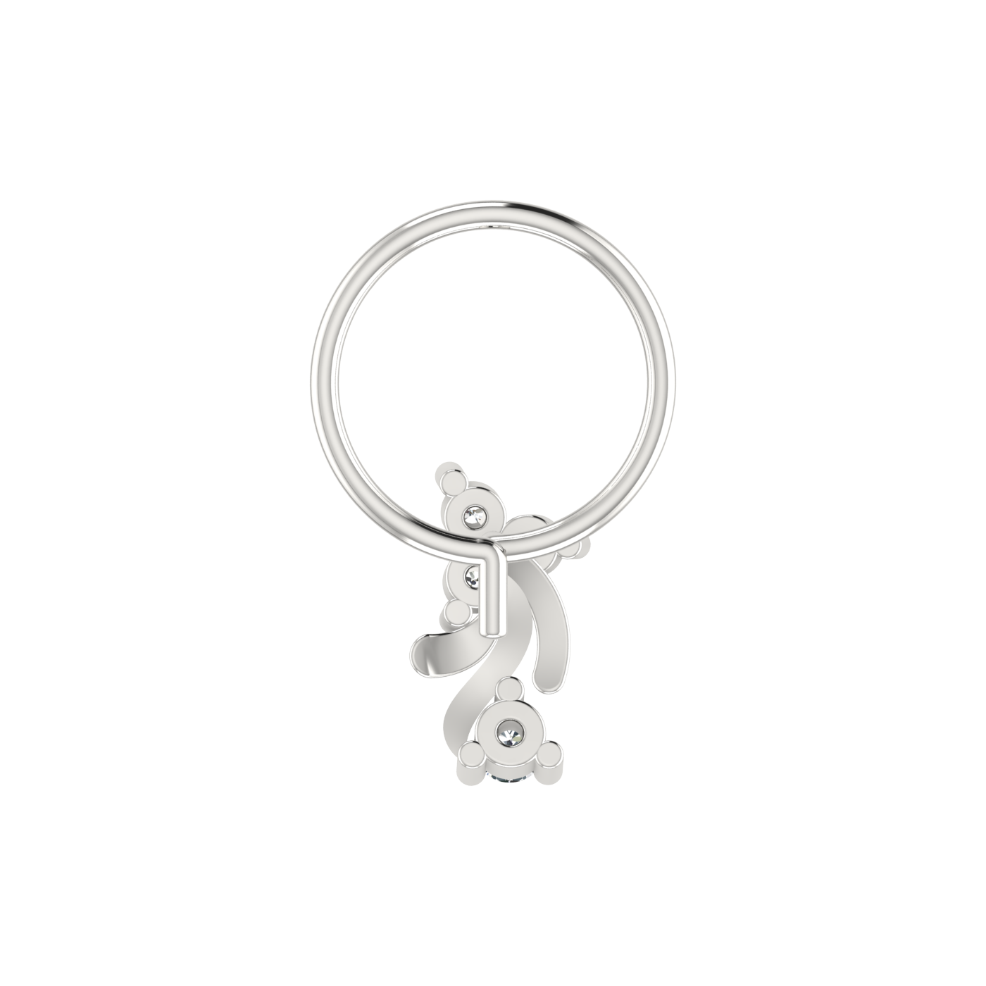 Cascading Bloom Design 0.06ct Lab Grown Diamond Nose Pin