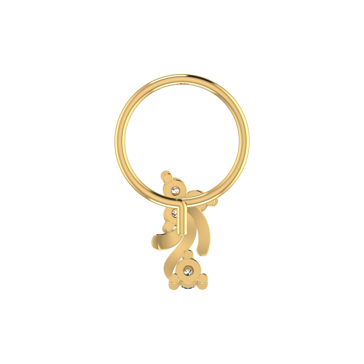 Cascading Bloom Design 0.06ct Lab Grown Diamond Nose Pin