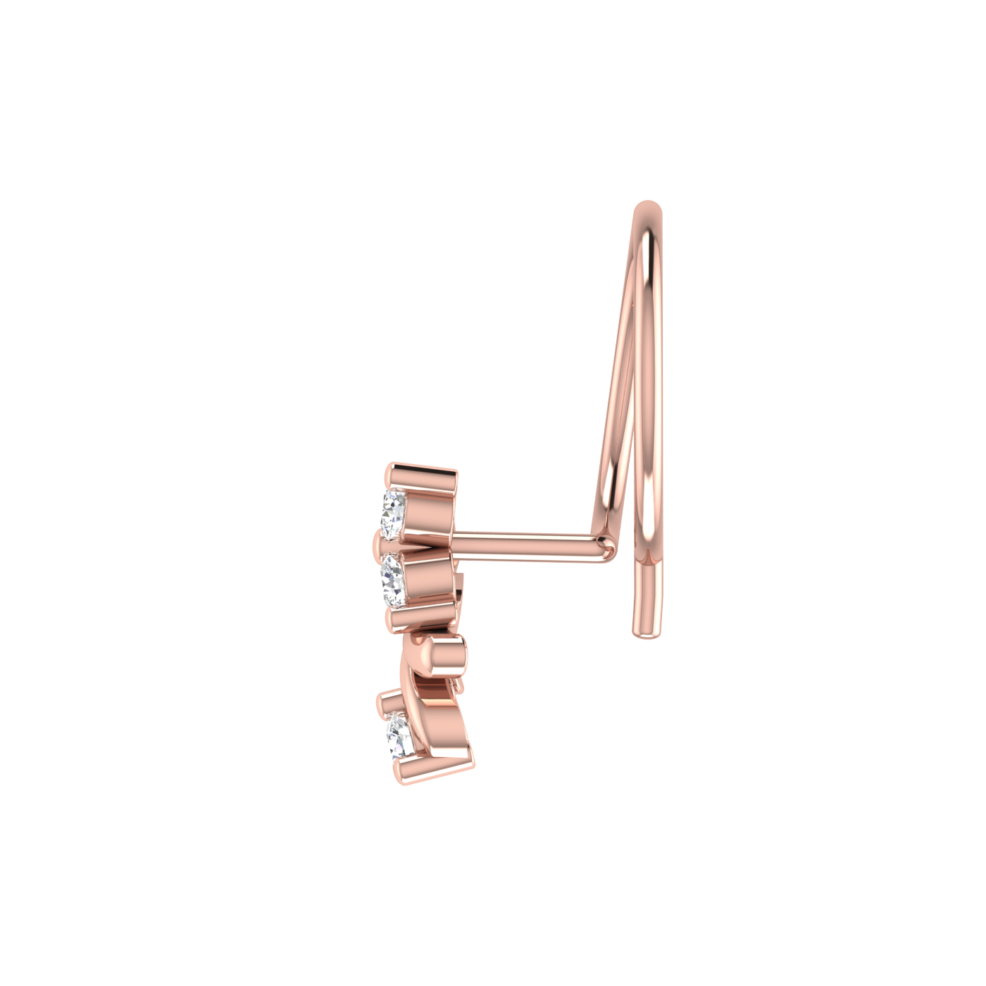 Cascading Bloom Design 0.06ct Lab Grown Diamond Nose Pin