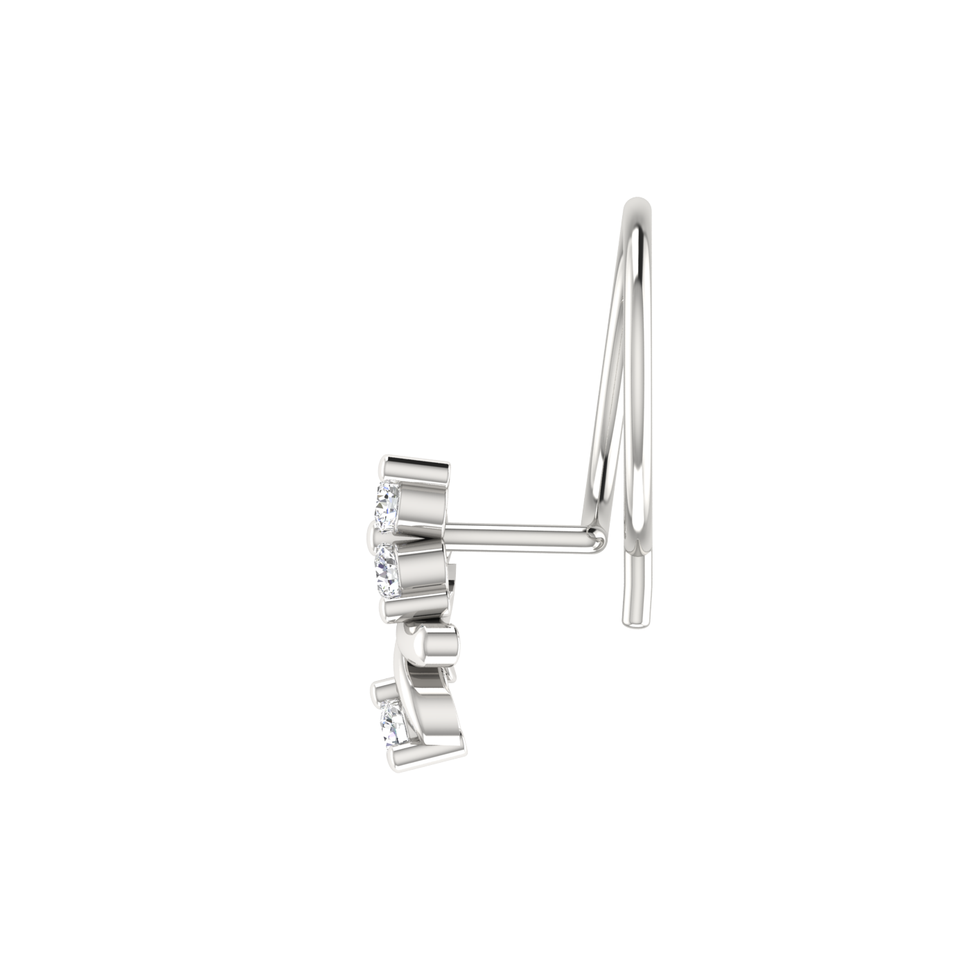 Cascading Bloom Design 0.06ct Lab Grown Diamond Nose Pin