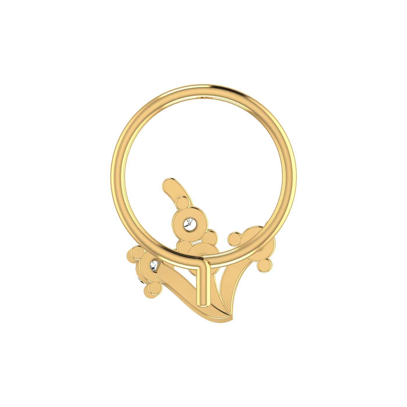 Blooming Vine Design 0.08ct Lab Grown Diamond Nose Pin