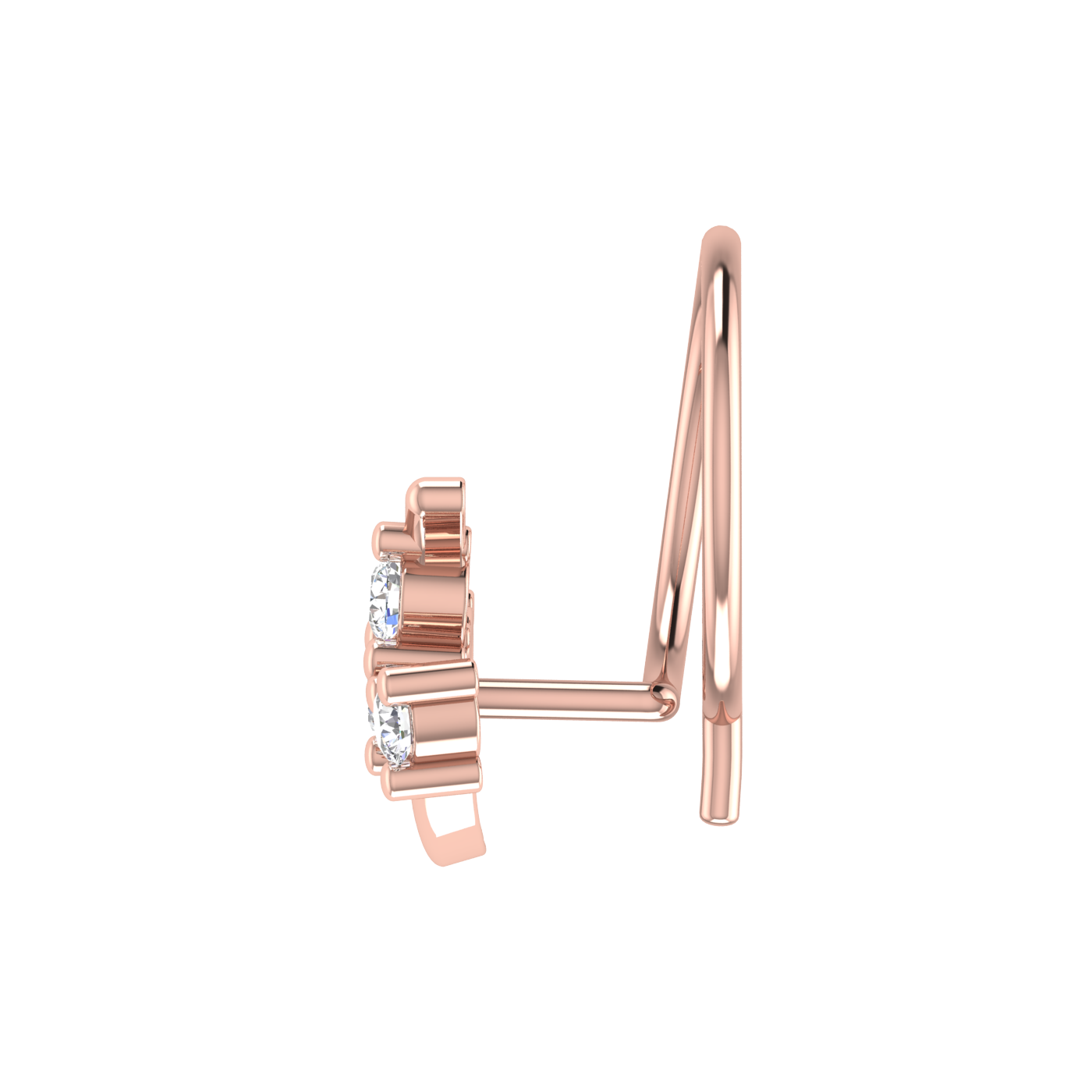 Blooming Vine Design 0.08ct Lab Grown Diamond Nose Pin