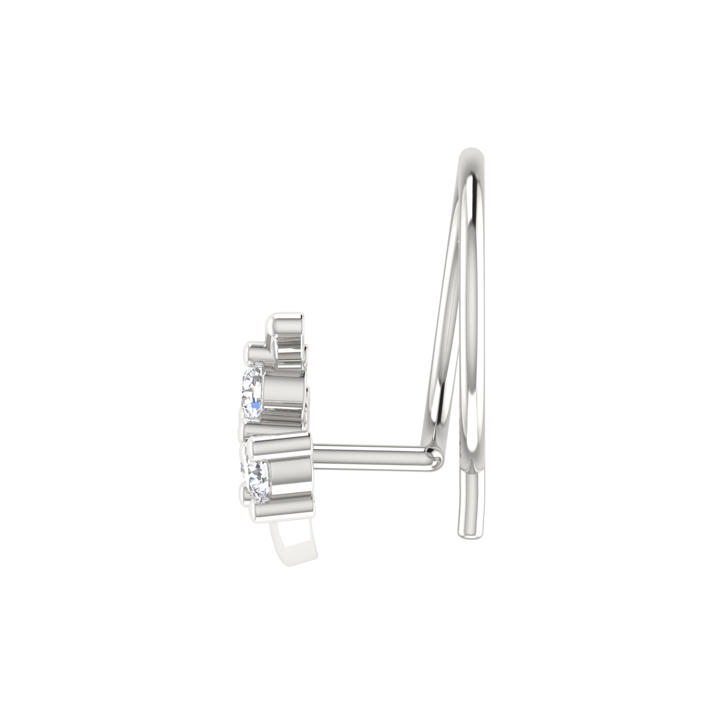 Blooming Vine Design 0.08ct Lab Grown Diamond Nose Pin