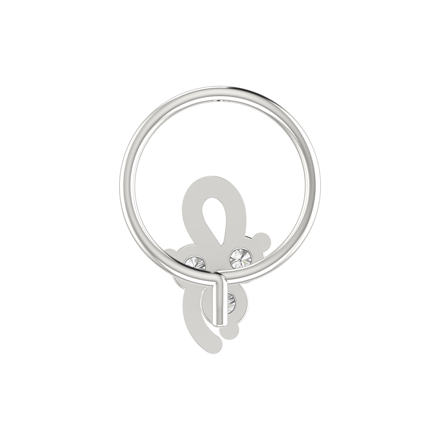 14K Gold Twisted Vine Design 0.06ct Natural Diamond Nose Pin