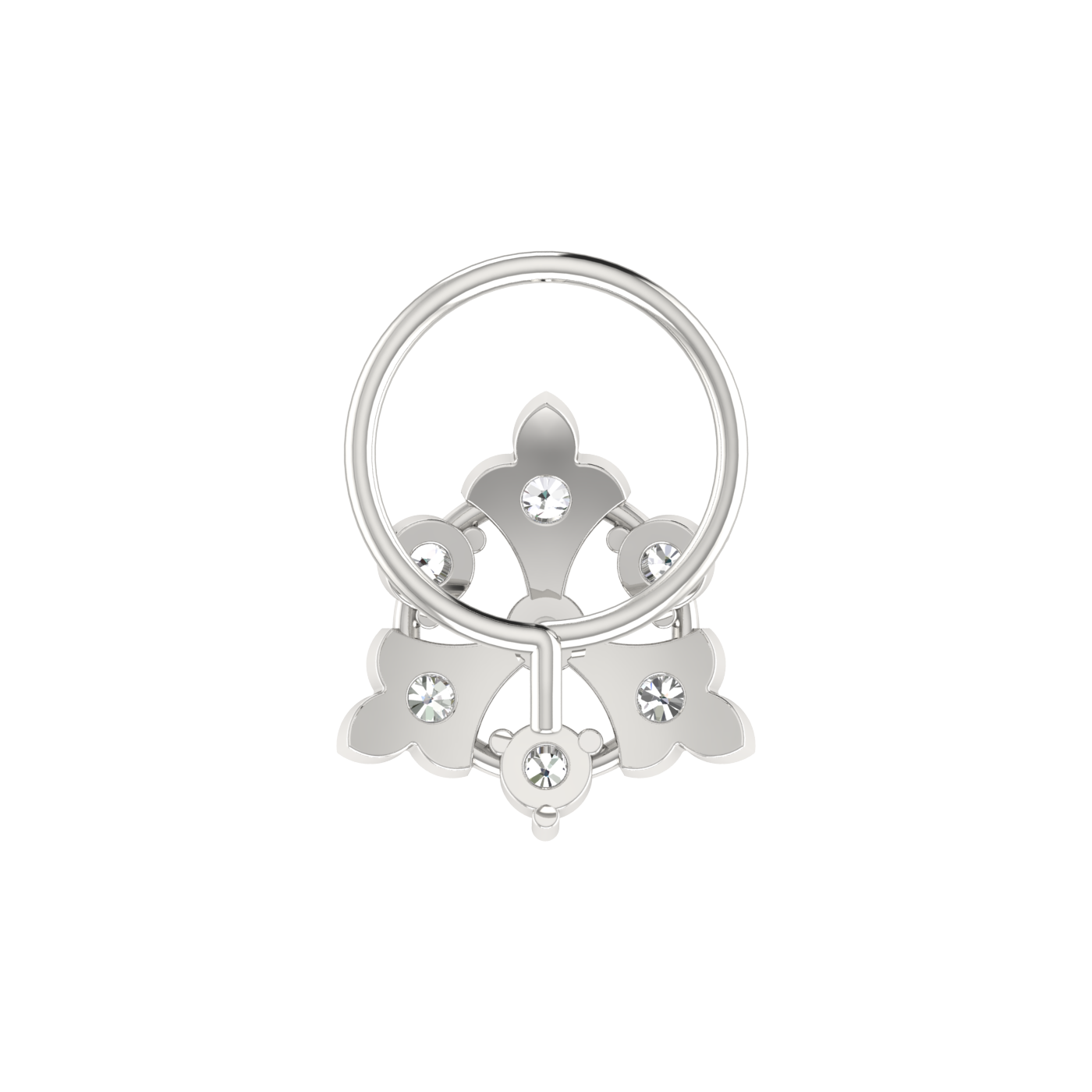 0.17 Ct Lab Grown Diamond Nose Pin Floral Design