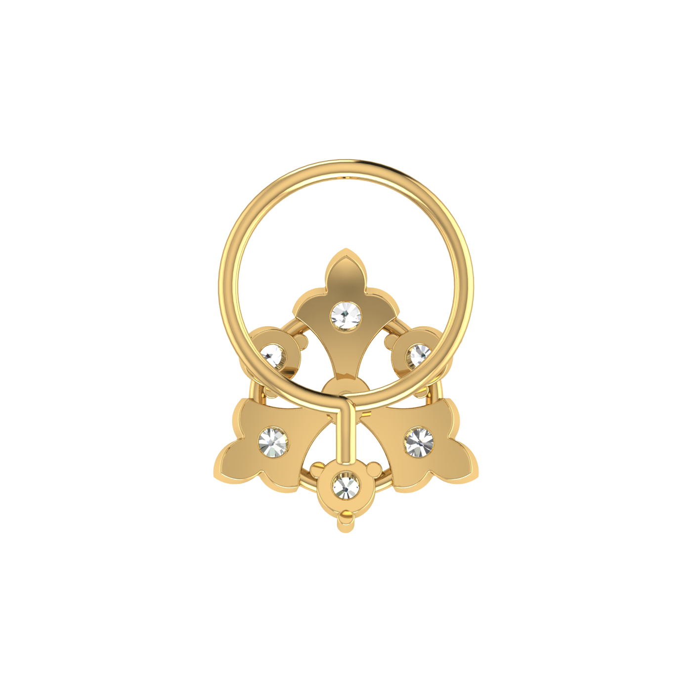 0.17 Ct Lab Grown Diamond Nose Pin Floral Design