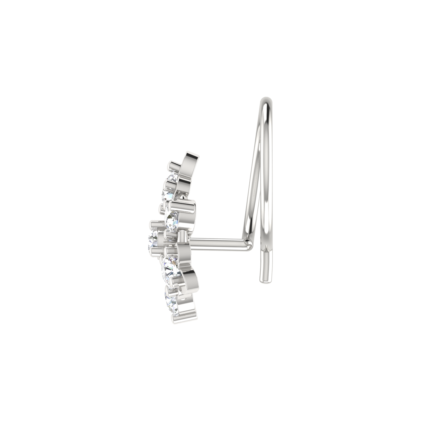 0.17 Ct Lab Grown Diamond Nose Pin Floral Design