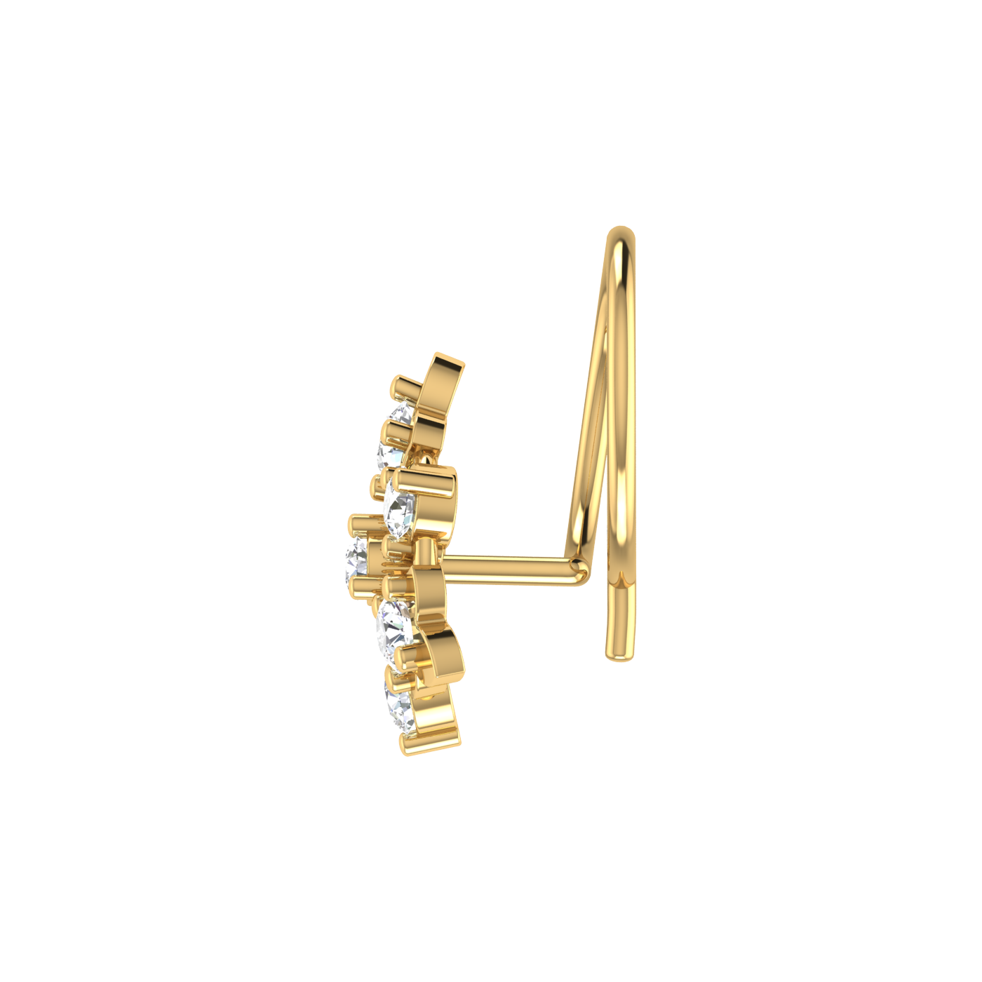 0.17 Ct Lab Grown Diamond Nose Pin Floral Design