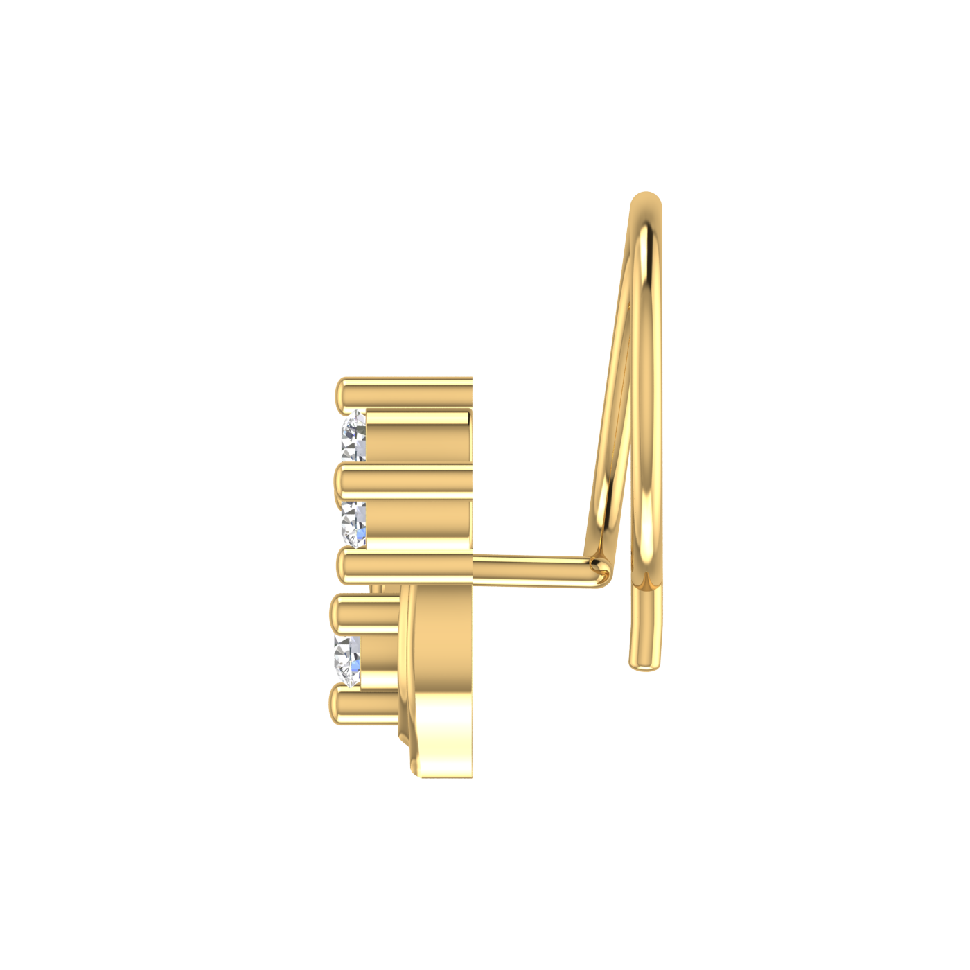 14K Floral Teardrop Design 0.09ct Natural Diamond Nose Pin