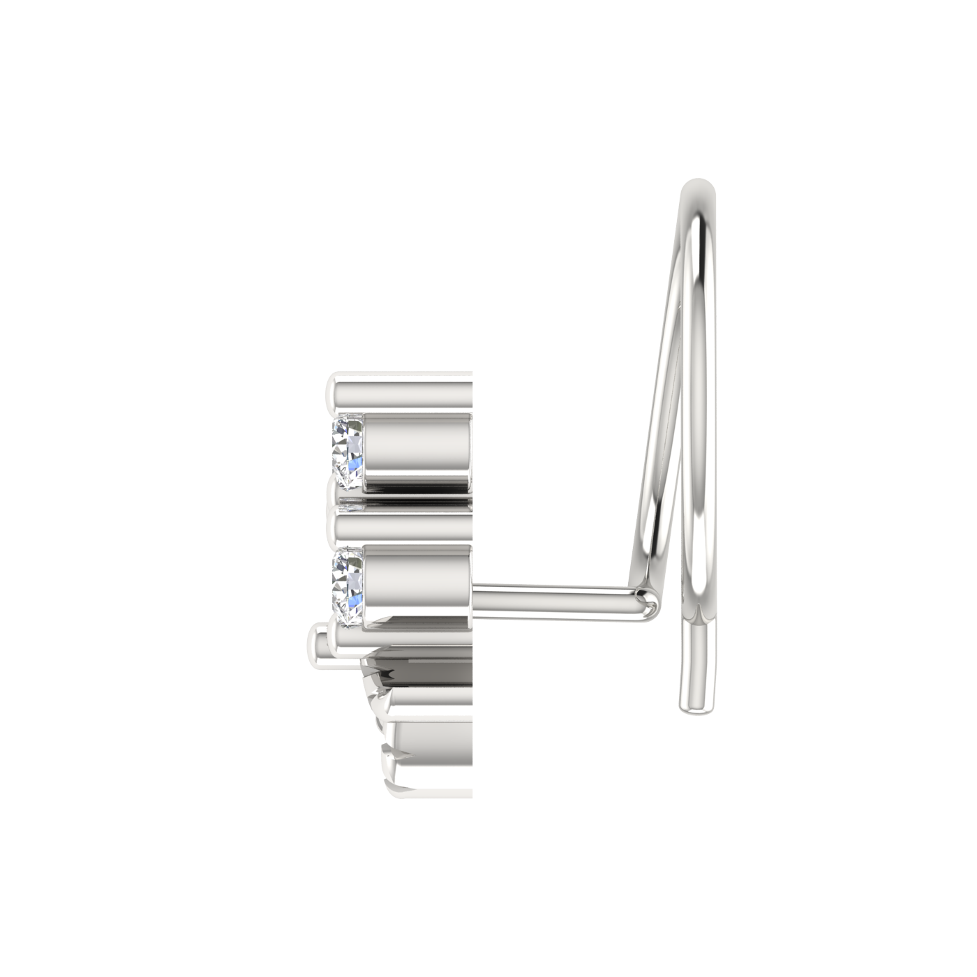 14K Gold Floral Vine-Inspired Design 0.08ct Natural Diamond Nose Pin