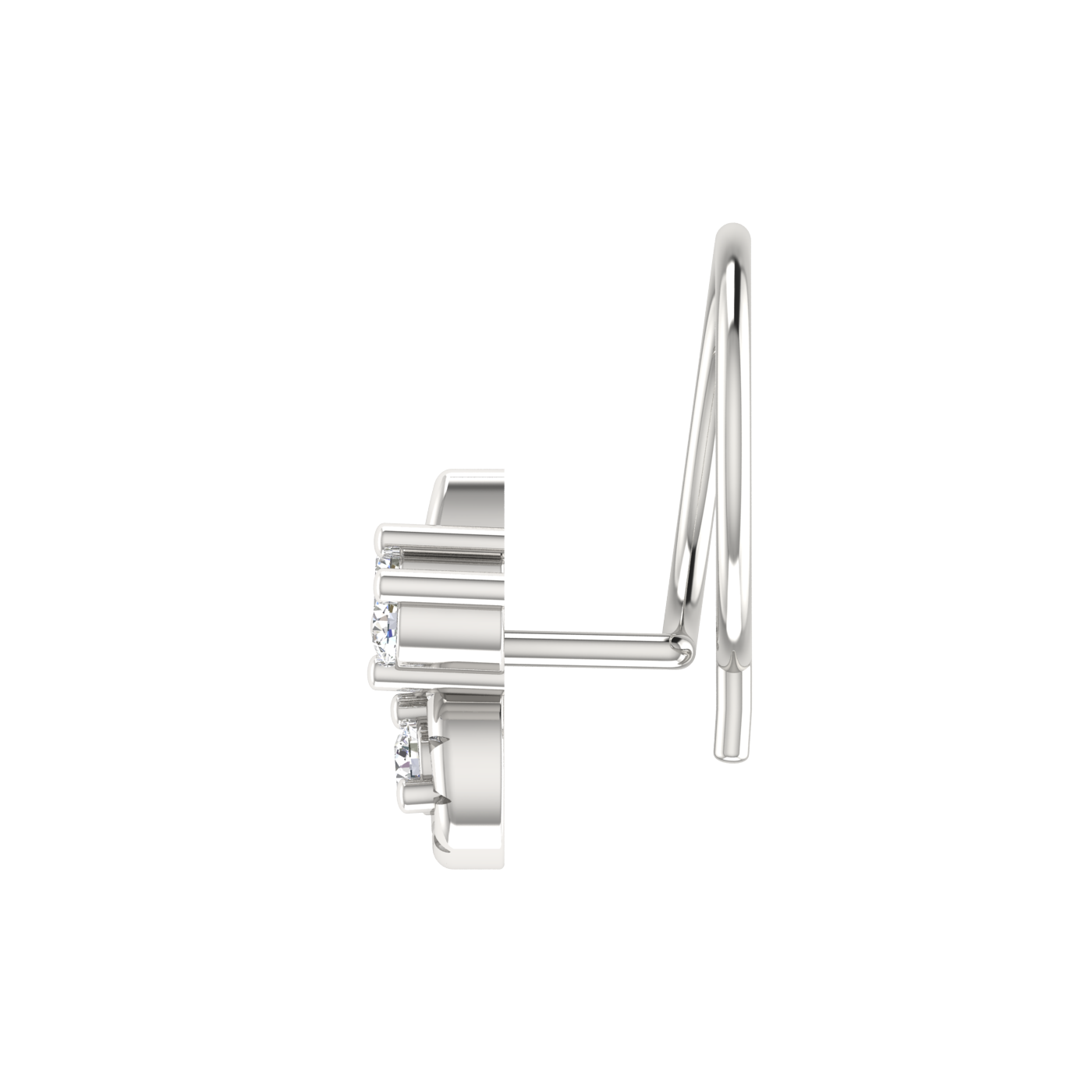 14K Gold Teardrop and Floral-Inspired design 0.08ct Natural Diamond Nose Pin