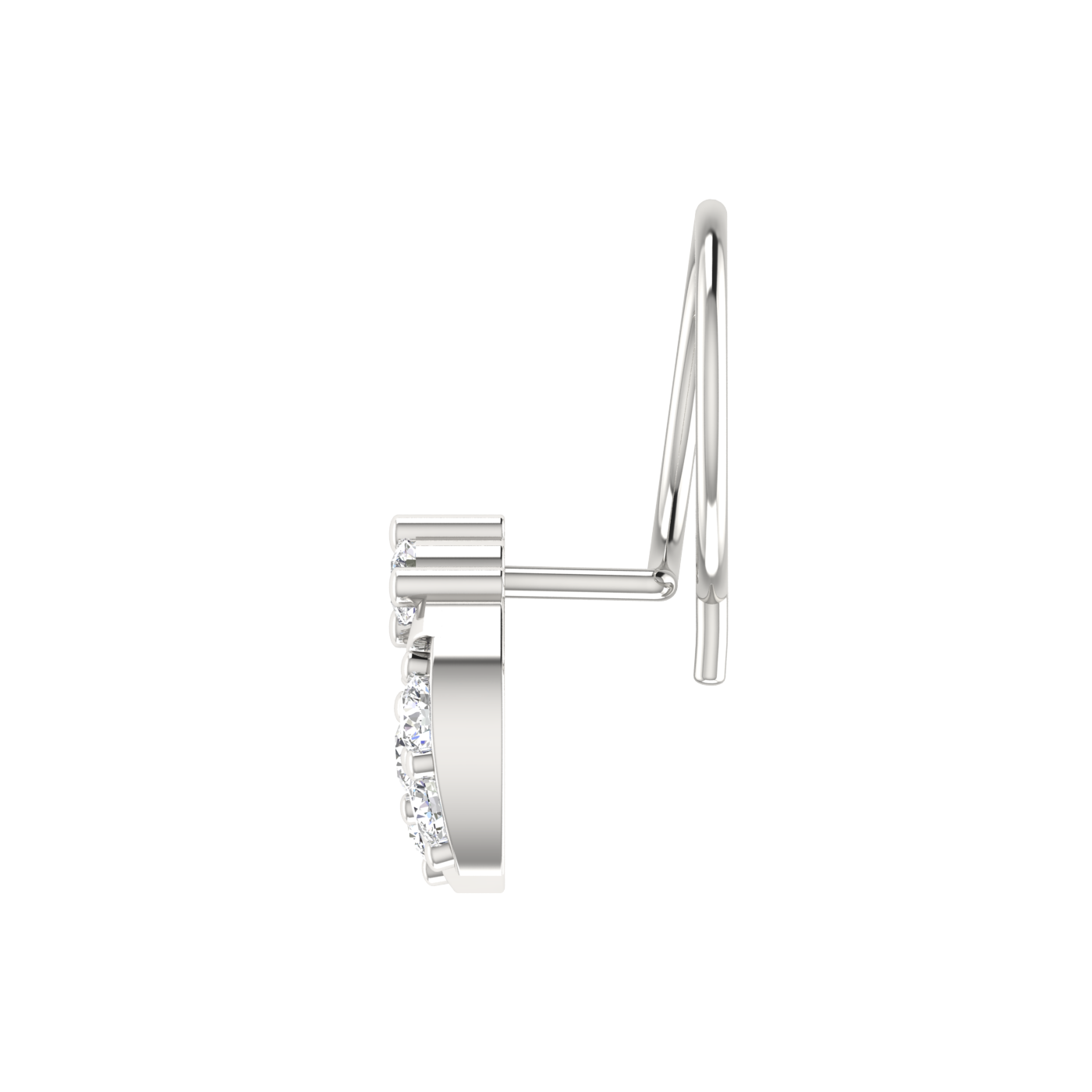 14K Gold Cluster & Floral Design 0.12ct Natural Diamond Nose Pin