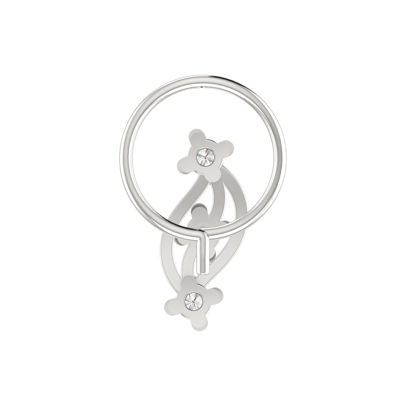 14K Gold Ethereal Swirl Design 0.06 ct Natural Diamond Nose Pin