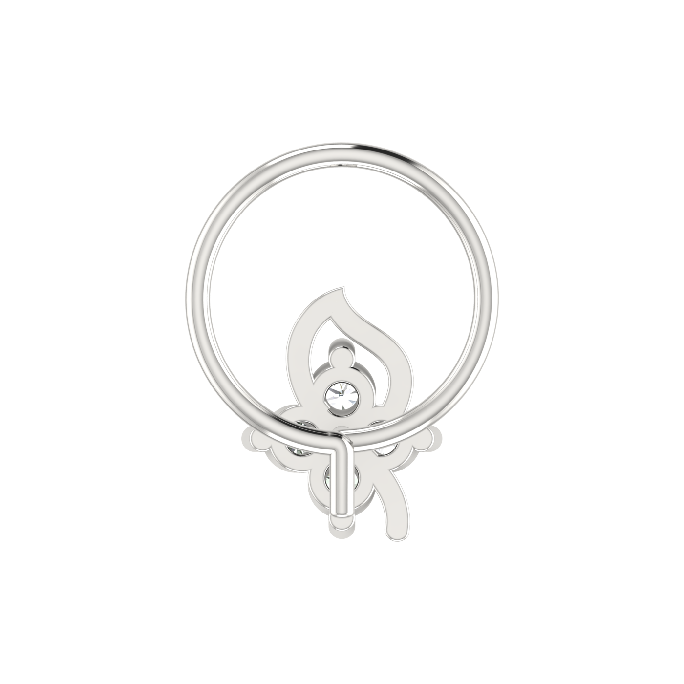 14K Gold Blossom Glow Design 0.08ct Natural Diamond Nose Pin