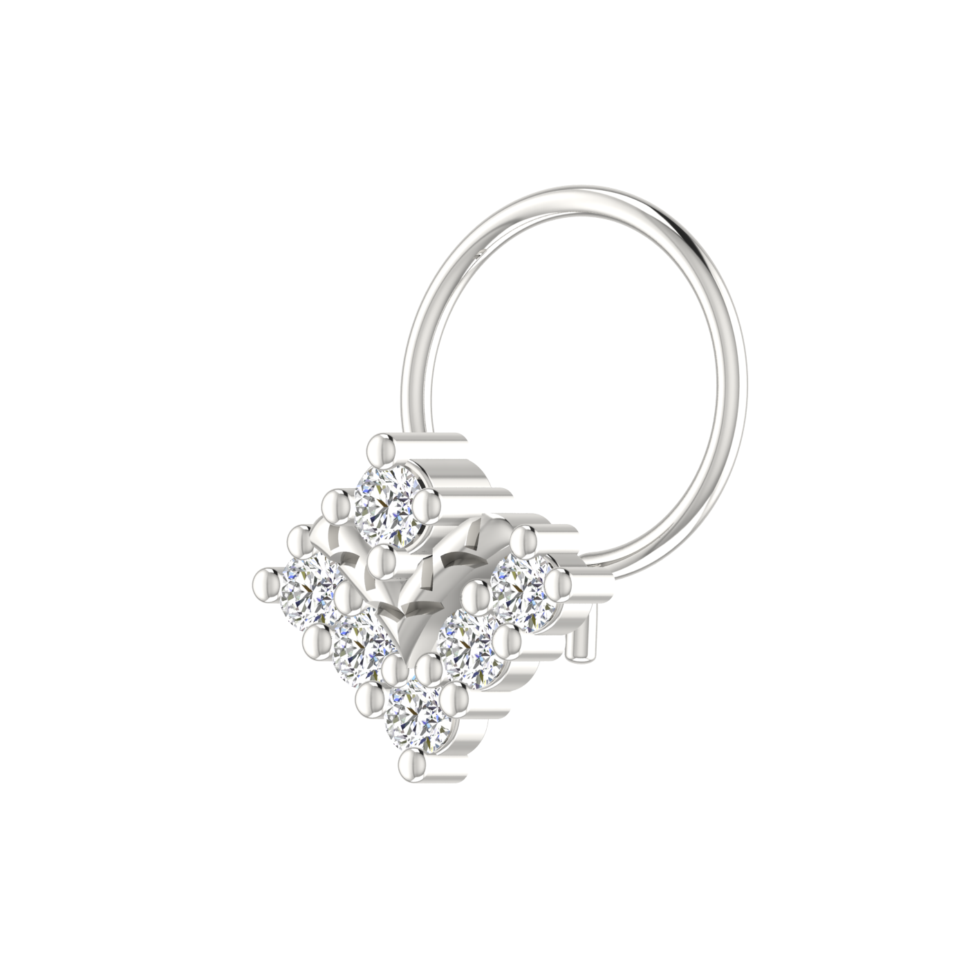 14K Gold Regal Radiance Design 0.13ct Natural Diamond Nose Pin