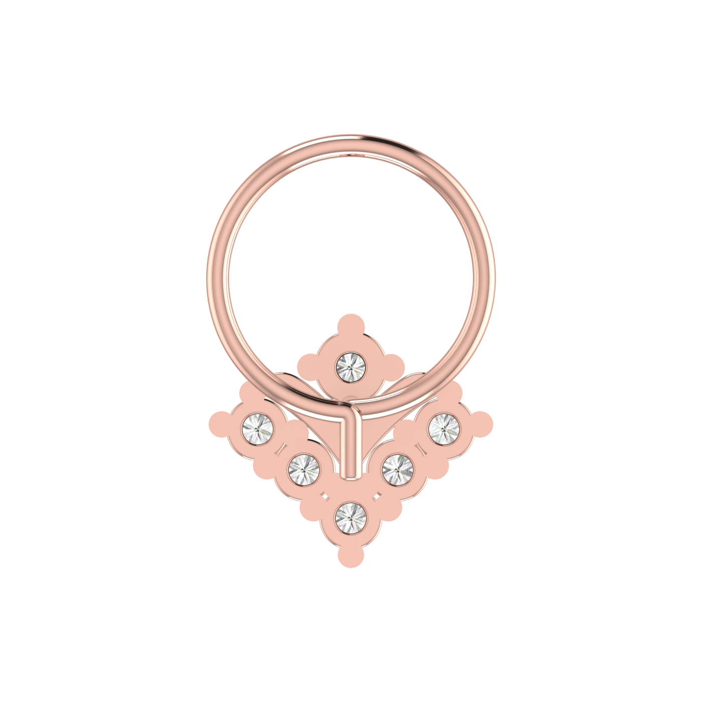 14K Gold Regal Radiance Design 0.13ct Natural Diamond Nose Pin